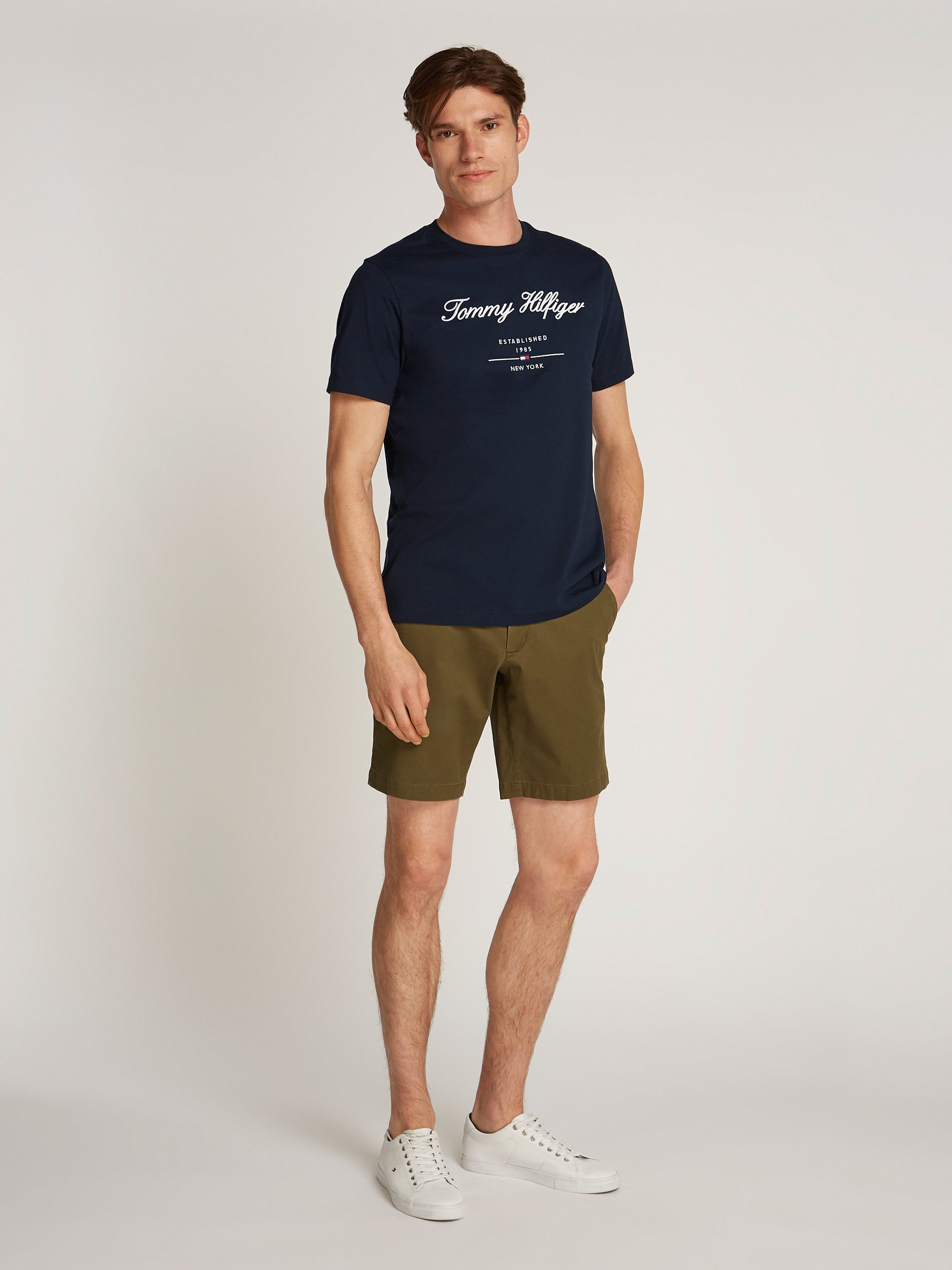 Tommy Hilfiger T-shirt SCRIPT LOGO TEE met opgestikt logo