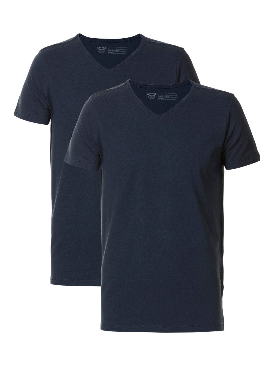 T-shirts Petrol Industries Industries T-Shirt Basic V-Neck Bodyfit Two Pack Navy