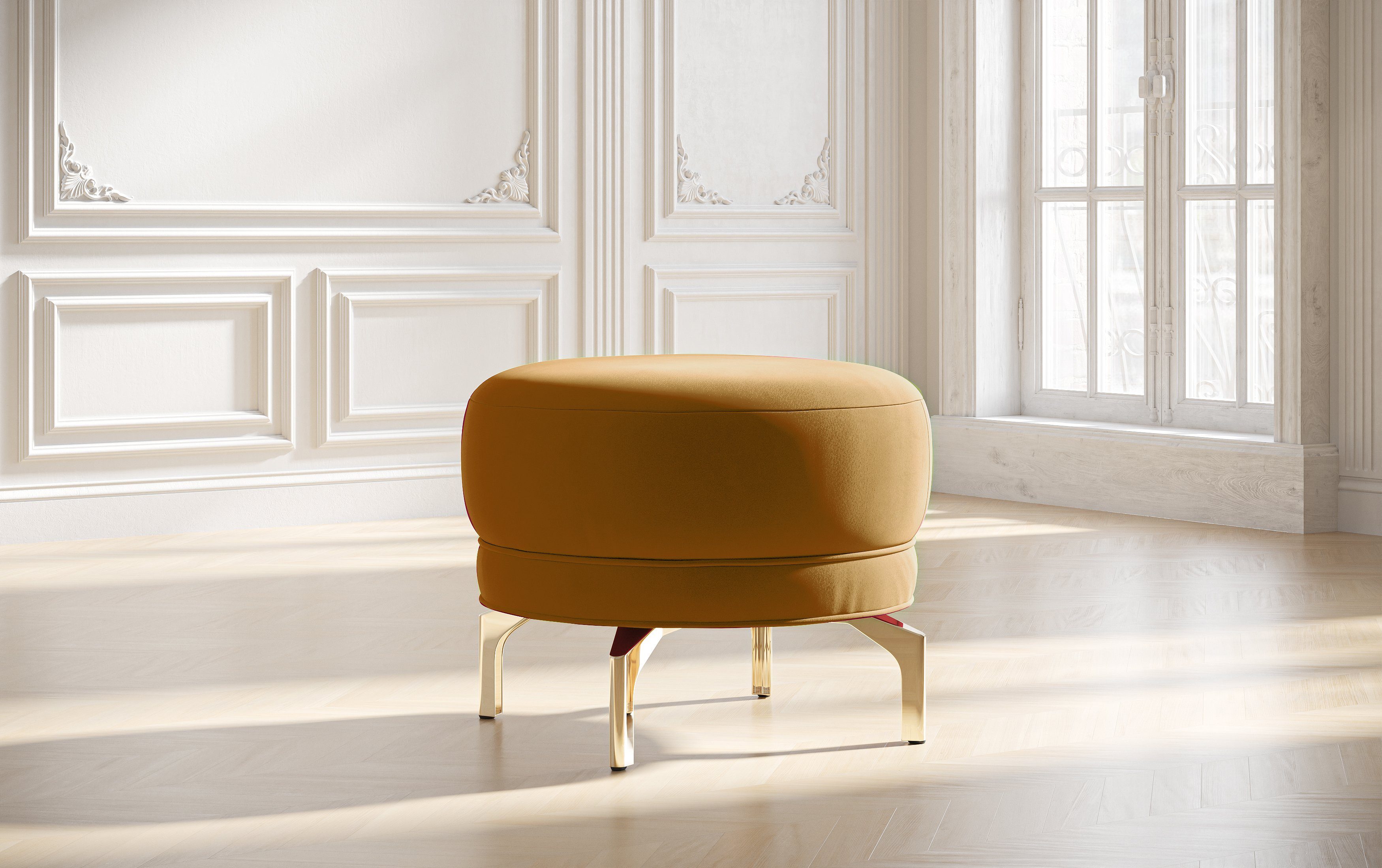sit&more Hocker Orient 3 goudkleurige metalen poten