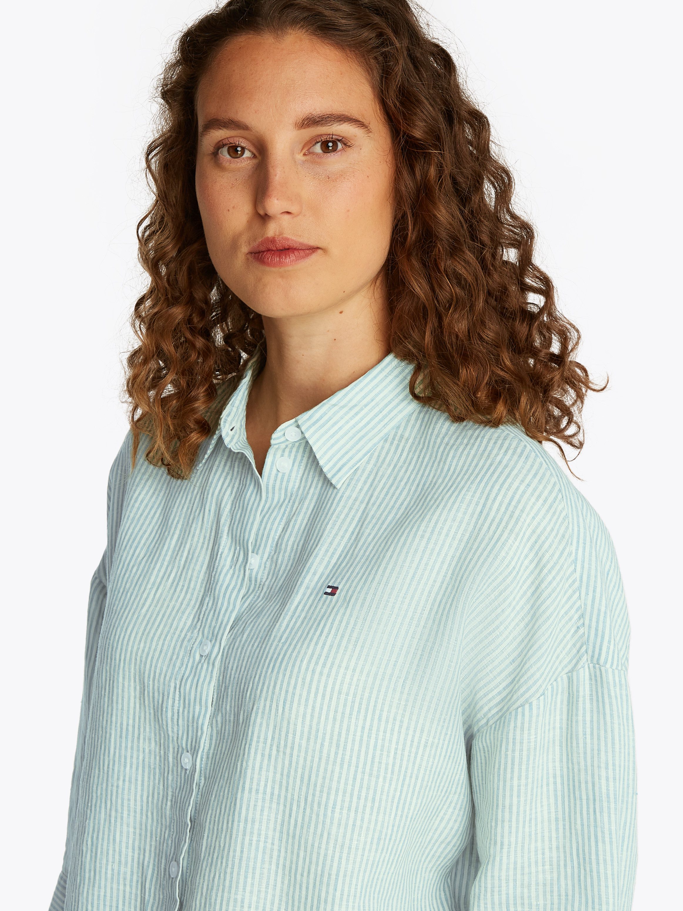 Tommy Hilfiger Shirt met 3/4 mouwen ESS LINEN LOOSE 3-4 SLEEVE SHIRT