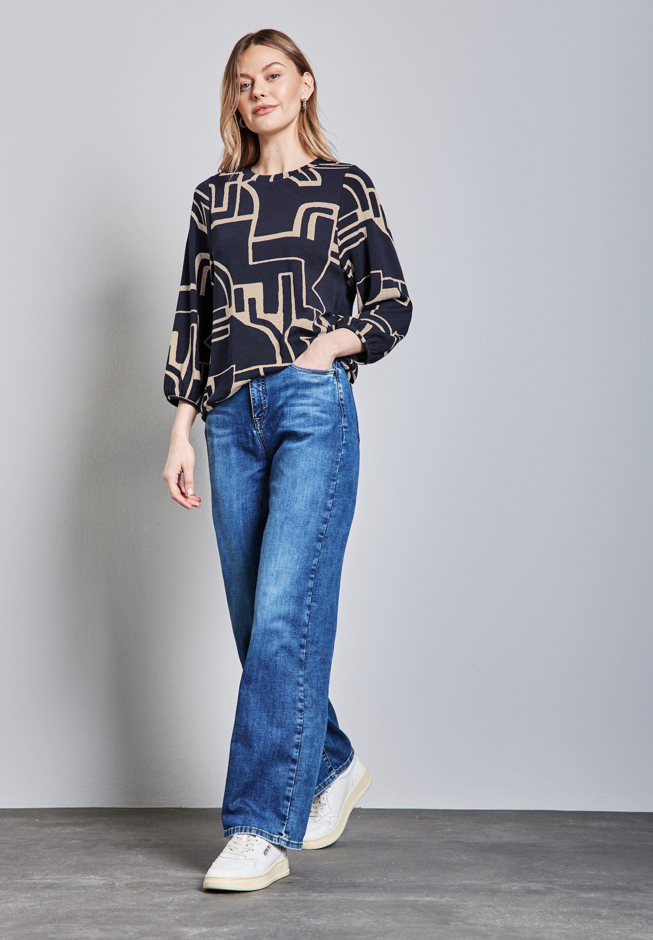 STREET ONE Trui met ronde hals met print all-over