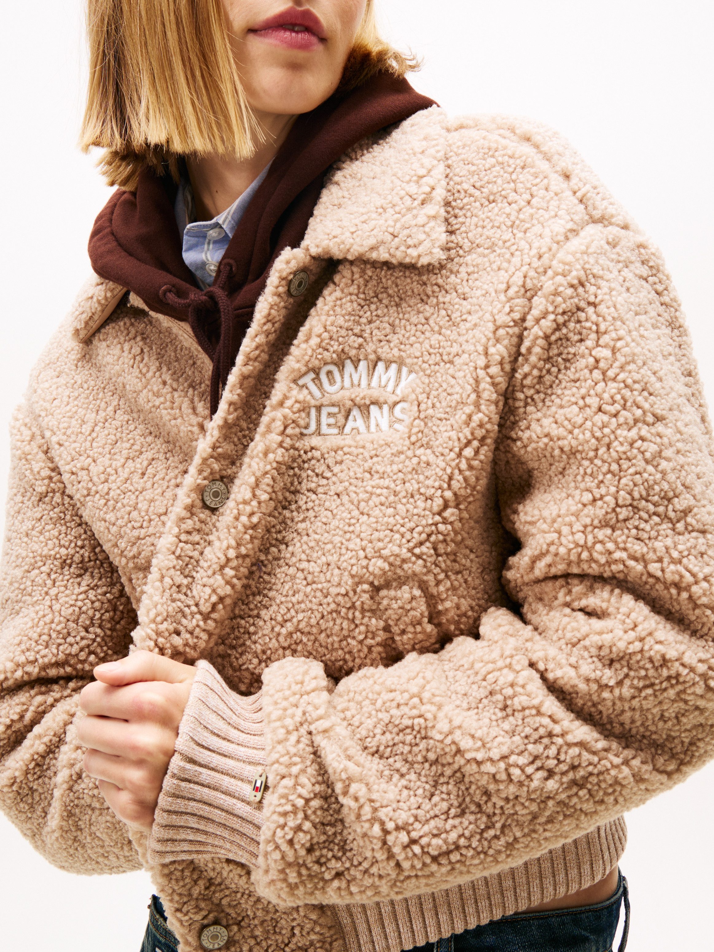 TOMMY JEANS Pluchen jack TJW TEDDY VARSITY BOMBER
