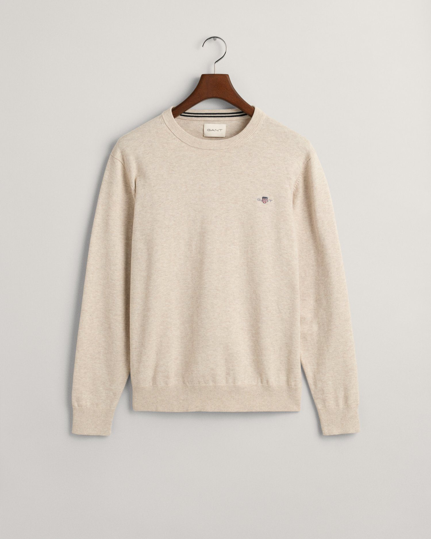 Gant Trui met ronde hals CLASSIC COTTON C-NECK Premium breipullover van zachte 100% katoen overgangspullover