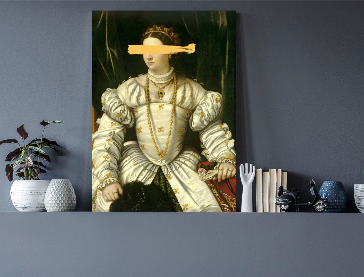 queence Artprint op acrylglas Vrouw met kleurvlek Fine Art-print in galeriekwaliteit