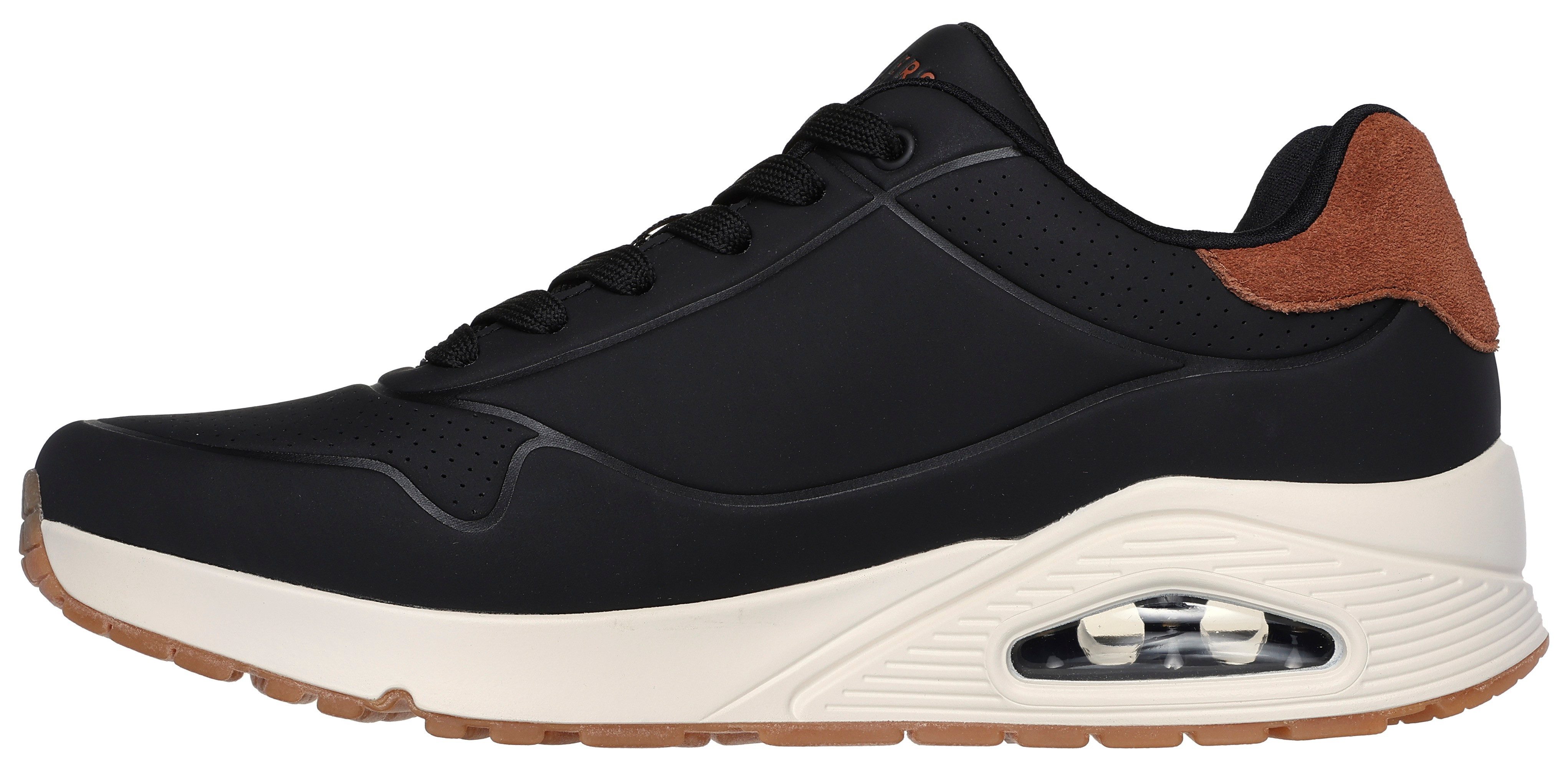 Skechers Sneakers UNO-SUITED ON AIR vrijetijdsschoen, lage schoen, veterschoen met modieuze sleehak