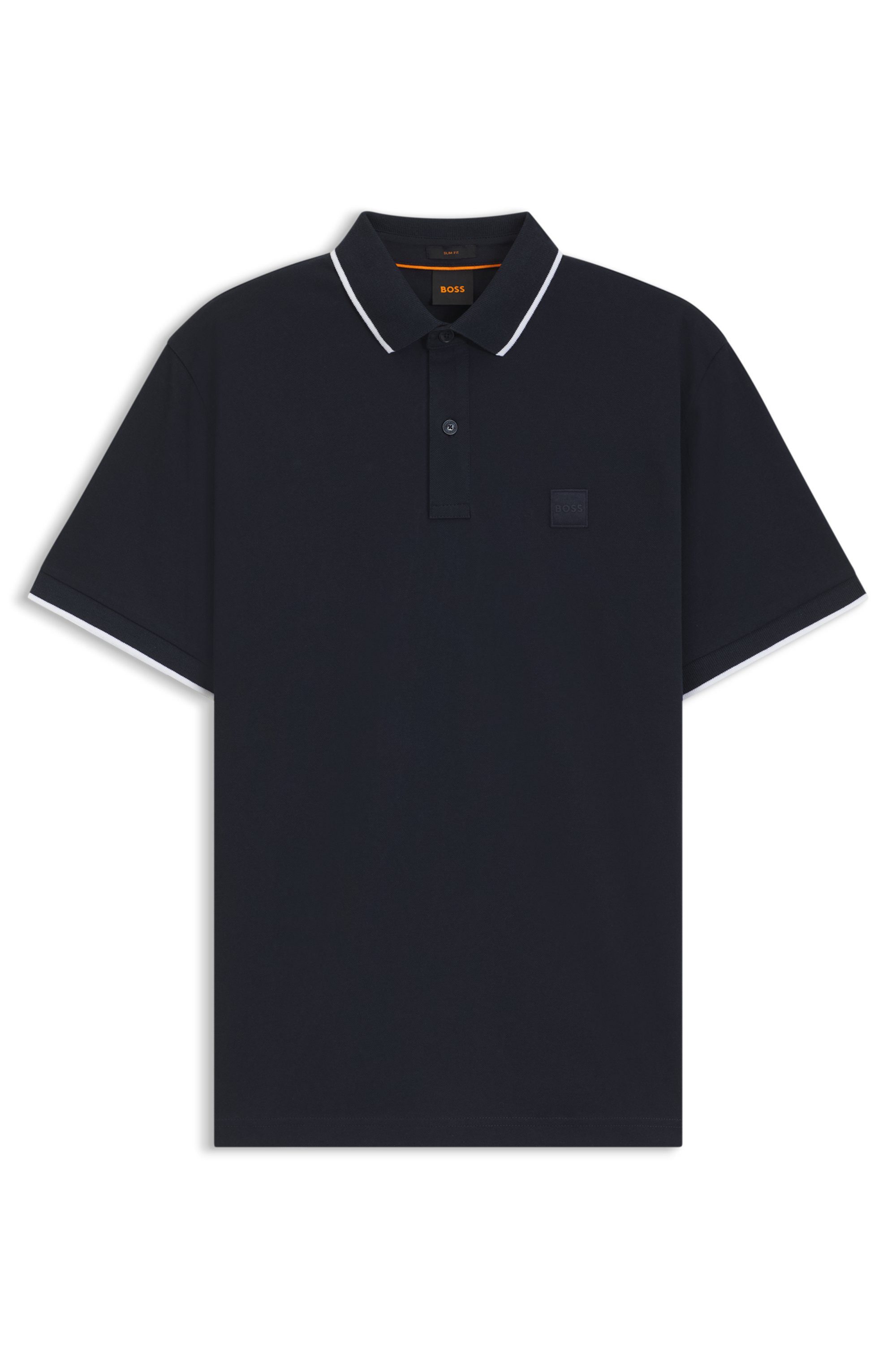 Boss Orange Poloshirt Passertip met boss badge