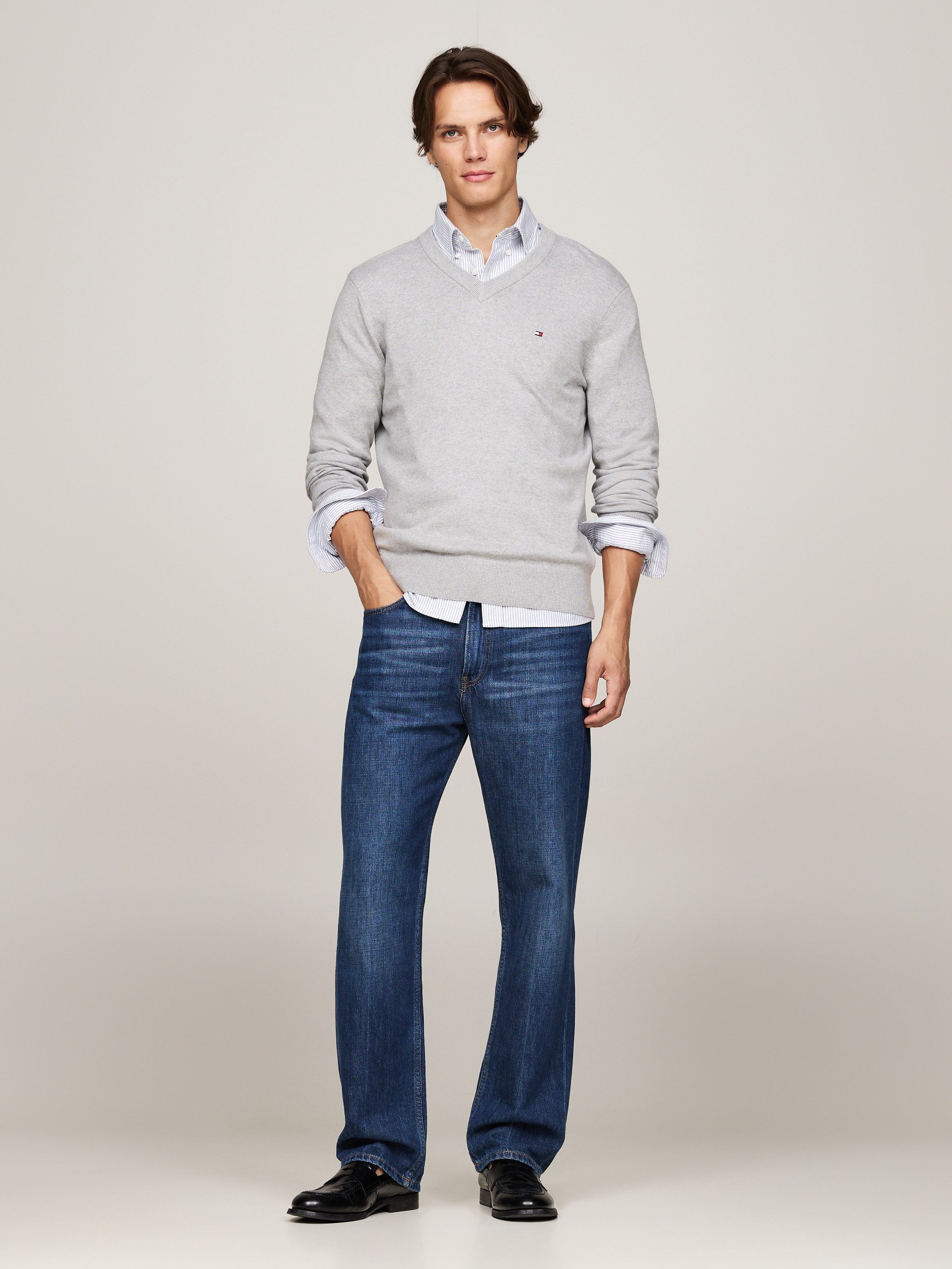 Tommy Hilfiger Trui met V-hals PIMA ORG CTN CASHMERE V NECK
