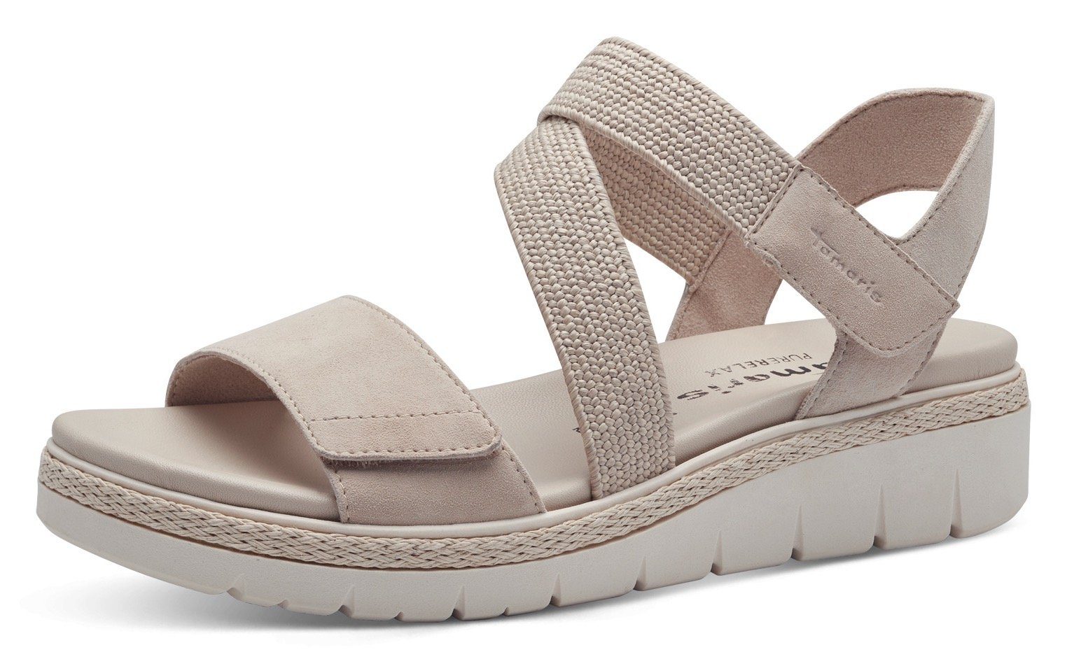 Tamaris Sleehaksandaaltjes , zomerschoen, sandaal, plateauhak, met klittenbandsluiting