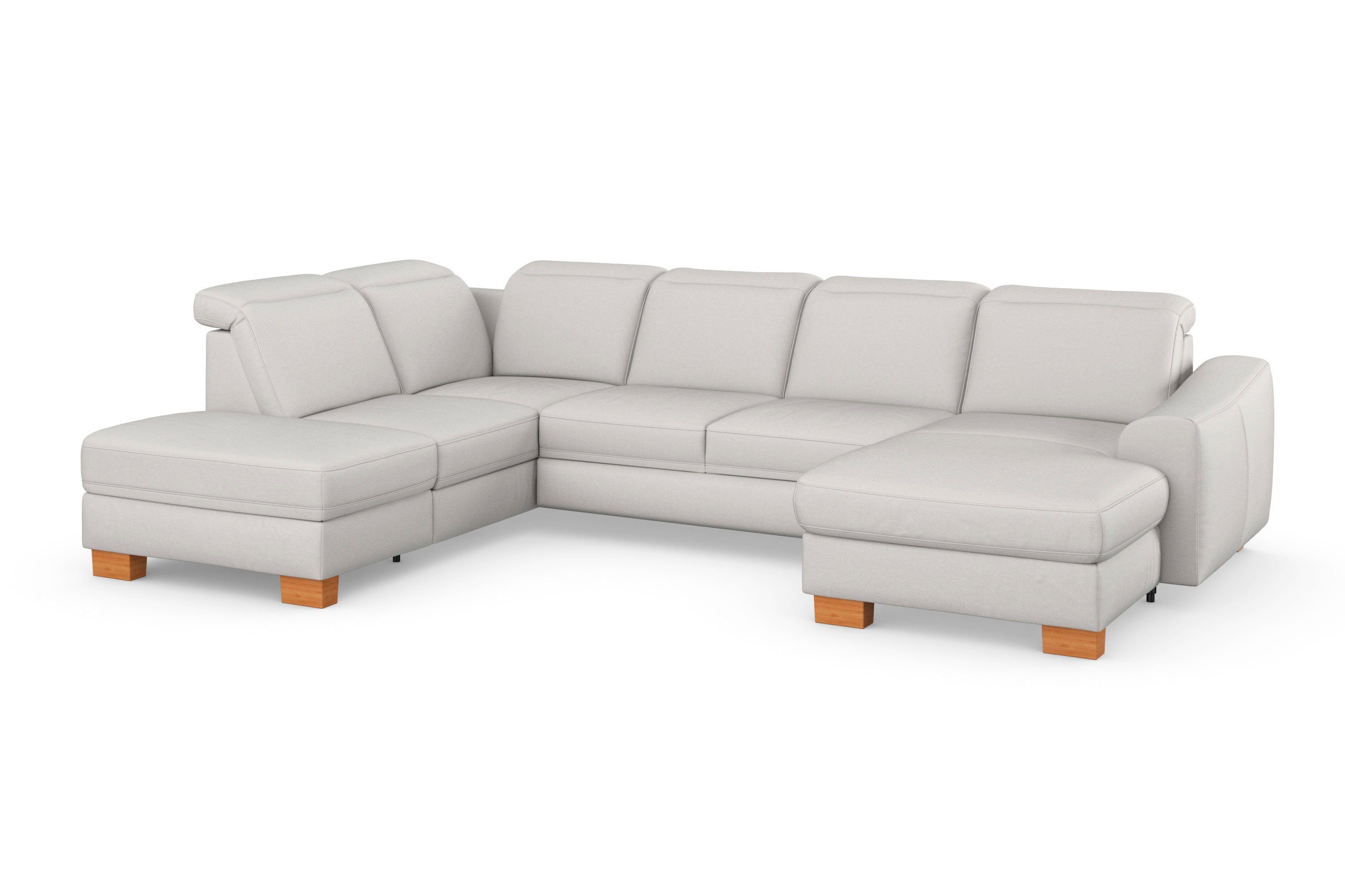 sit&more Zithoek Dundee U-vorm met binnenvering en massief houten poten, naar keuze met verstelbare hoofdsteun