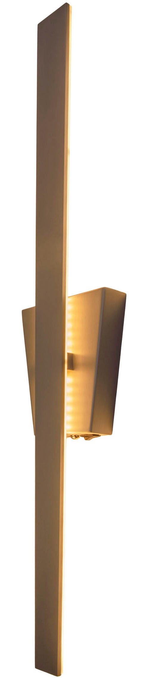 näve Led-wandlamp Trevor nikkel-mat, trapeziumvormig baldakijn, incl. kantelschakelaar, hoogte 62 cm (1 stuk)