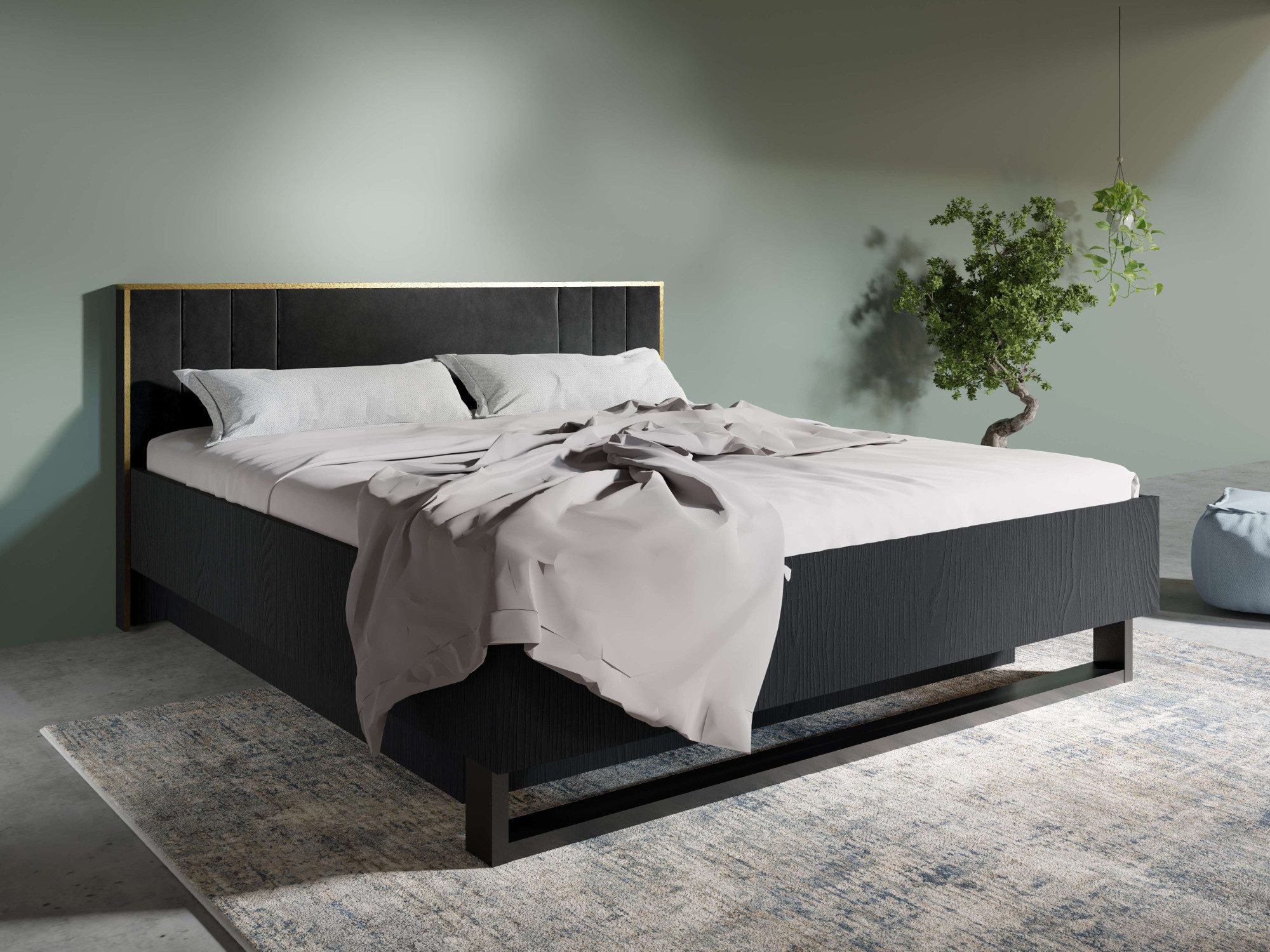 Leonique Bed Bellot met opbergruimte, zonder matras, BxDxH 189x211x97 cm