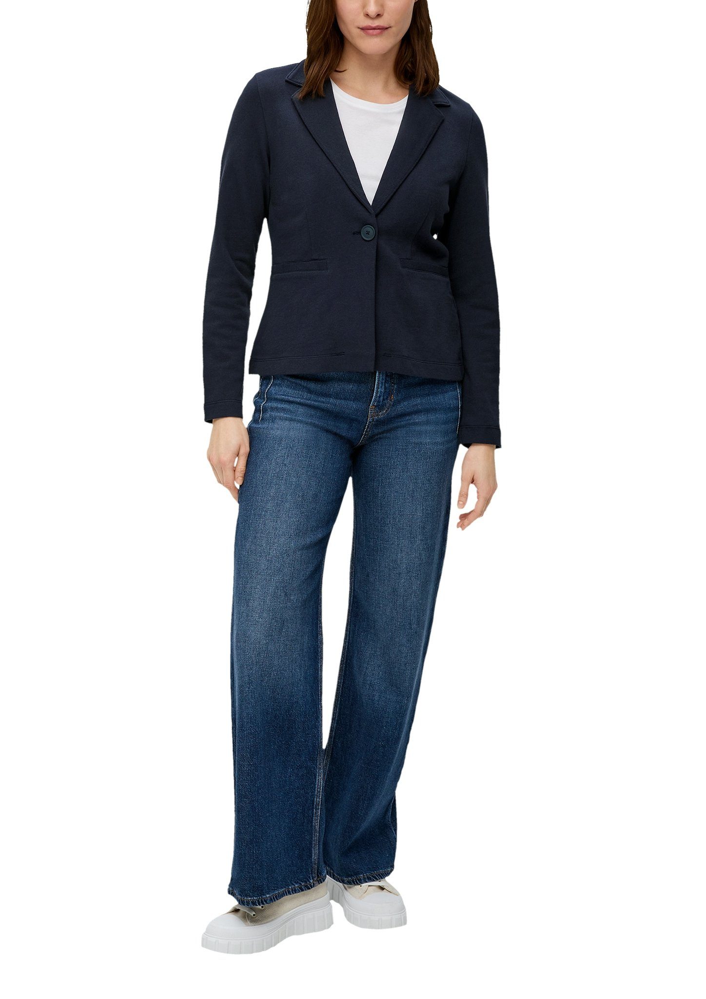 s.Oliver Sweatblazer met klassieke reverskraag