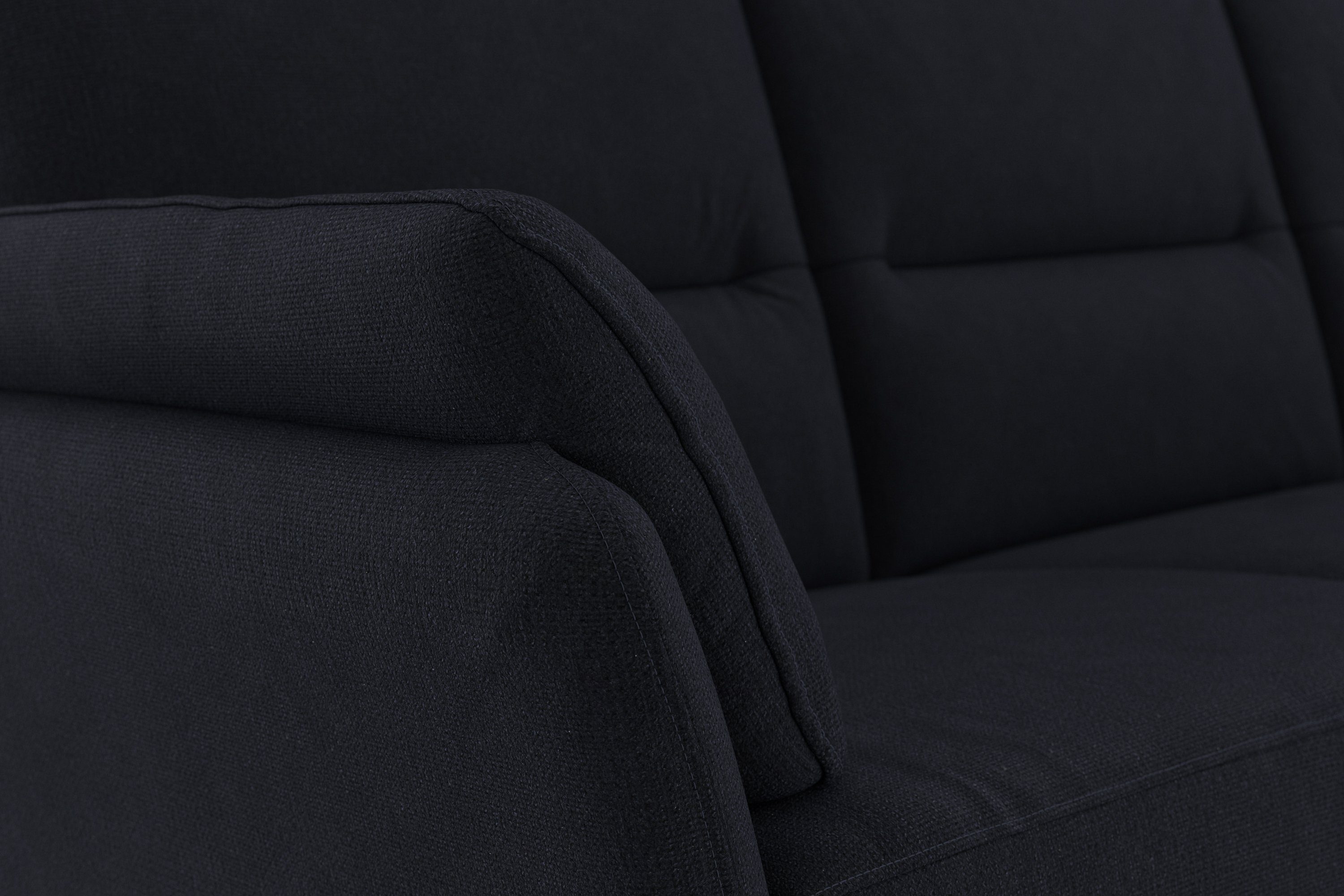 DOMO collection 3-zitsbank Pina, smalle armleuningen, met bonellvering, compact & elegant Hoge zitcomfort, luxe microvezel leerlook, grijs, breedte 219 cm