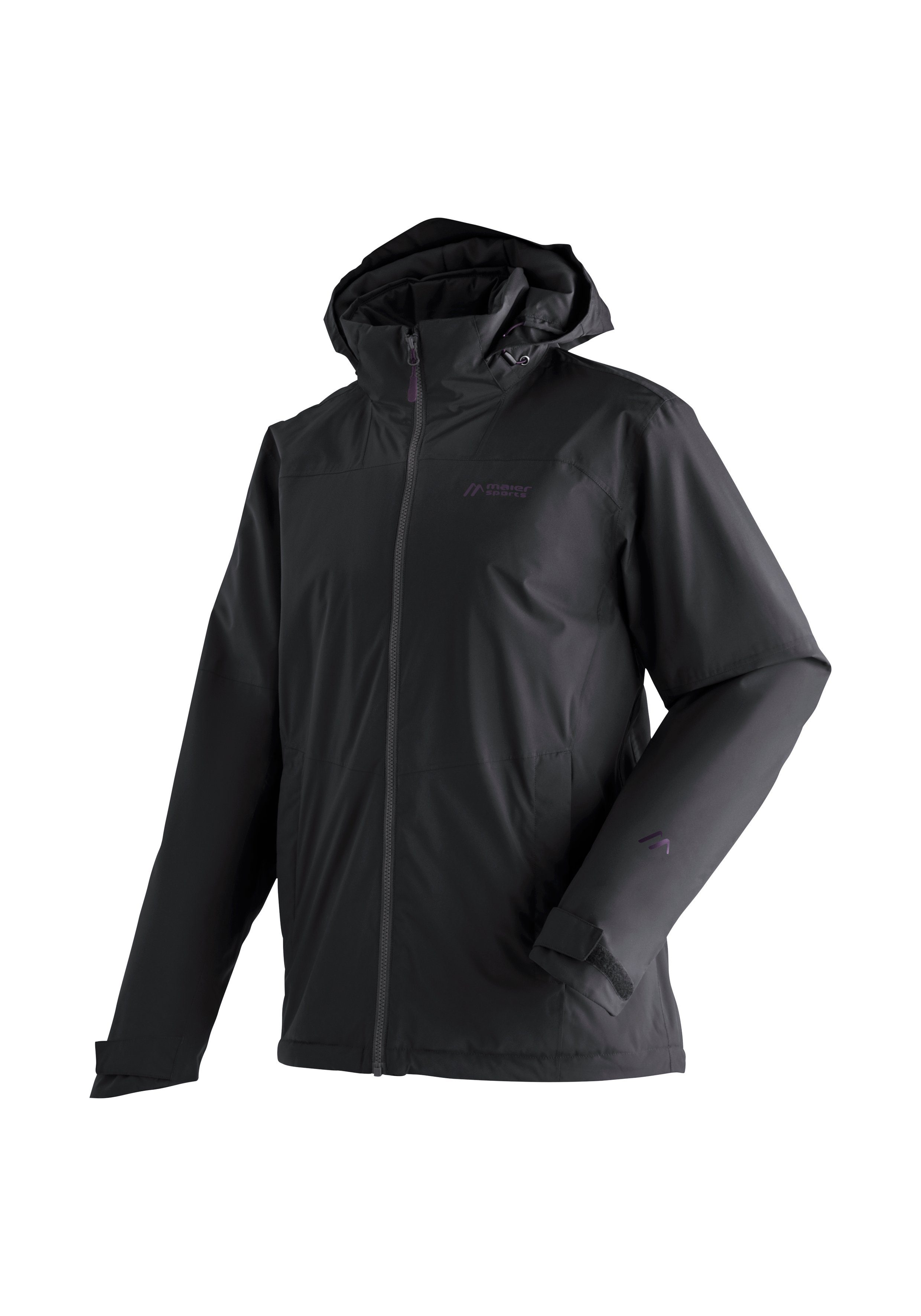 Maier Sports Outdoorjack Metor Therm Rec M Heren wandeljack ademend en waterdicht gewatteerde regenjack met capuchon