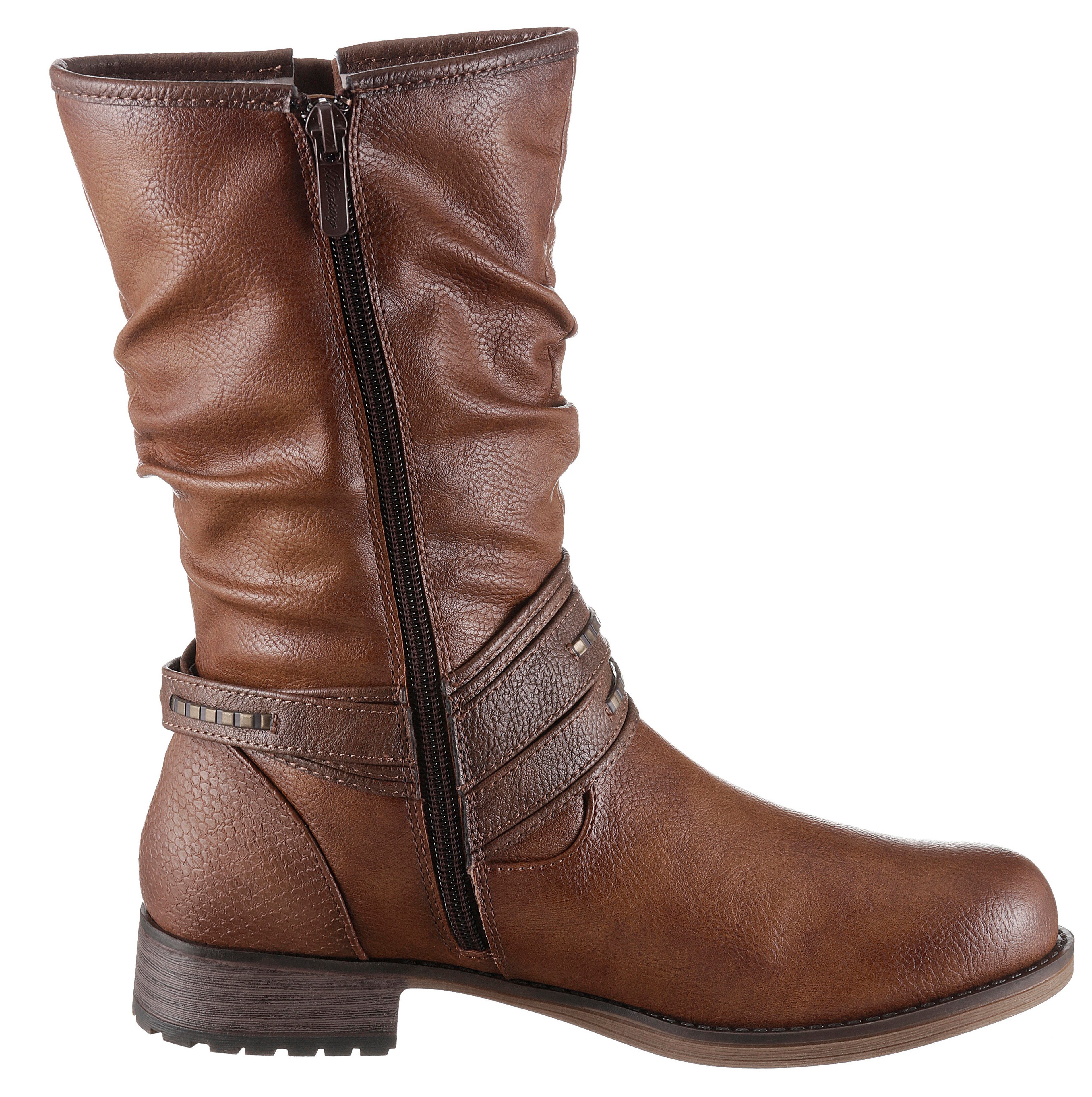Mustang Shoes Winterlaarzen , enkellaarsjes, winterlaarzen met decoratieve gespen aan de slouchy schacht