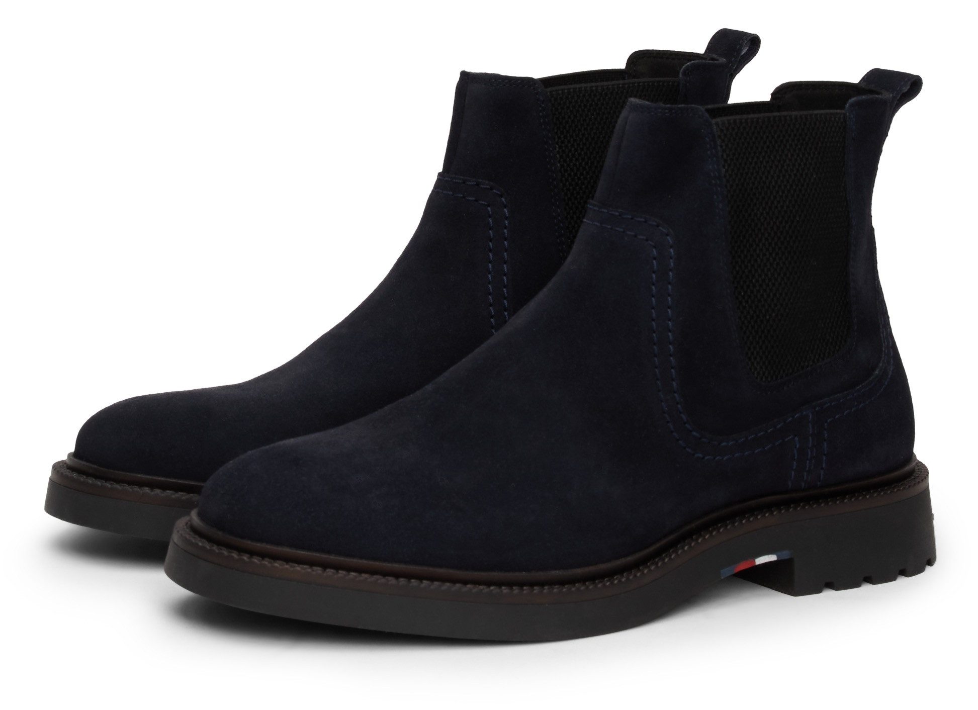 Tommy Hilfiger Chelsea-boots HILFIGER COMFORT LWT SUEDE CHEL blokhak, businessmode, enkellaarsjes, l