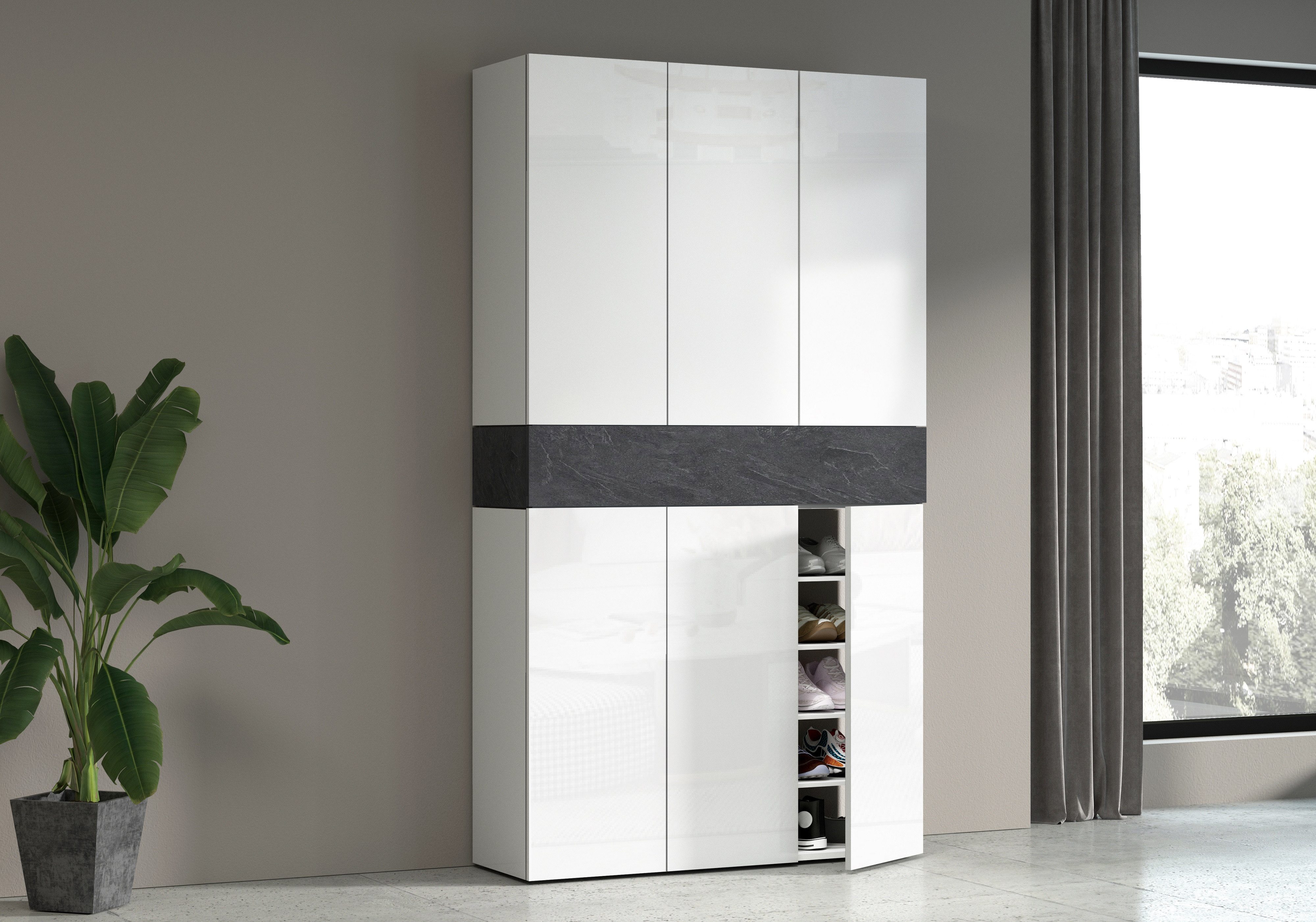 INOSIGN Schoenenkast Savona Hoogte 200cm, 12 inlegplanken, 21 vakken (1 stuk)