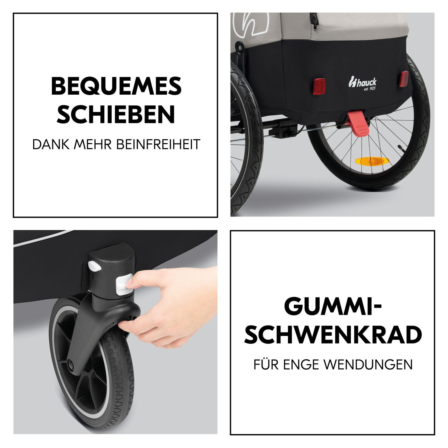 Hauck Kinderen fiets aanhanger 2in1 Bike Trailer und Buggy Dryk Duo Plus, black