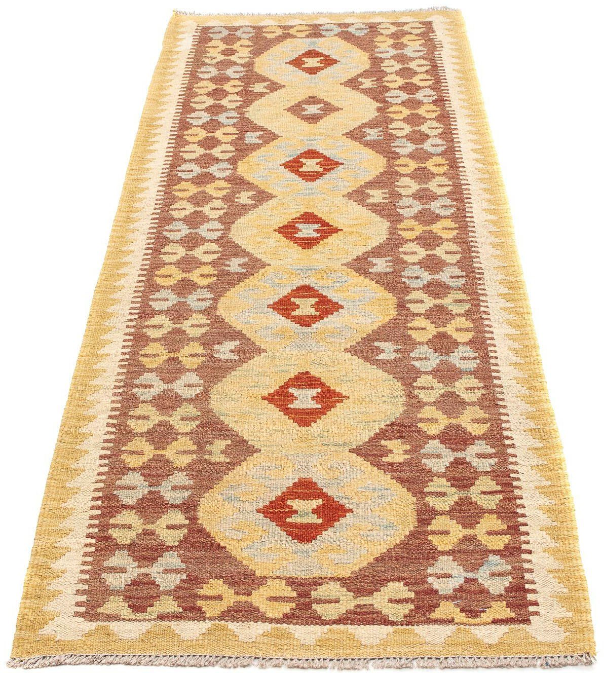 morgenland Loper Kelim Maimene geheel gedessineerd 186 x 71 cm Omkeerbaar tapijt