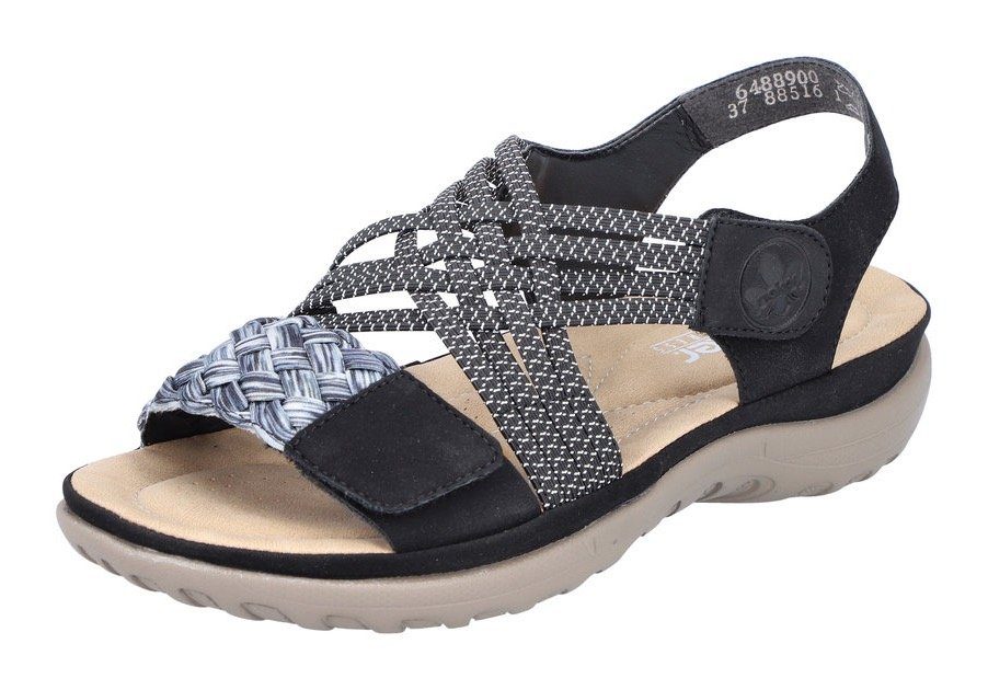 Rieker Sandalen zomerschoen, sandaal, sleehak, met gevlochten bandage