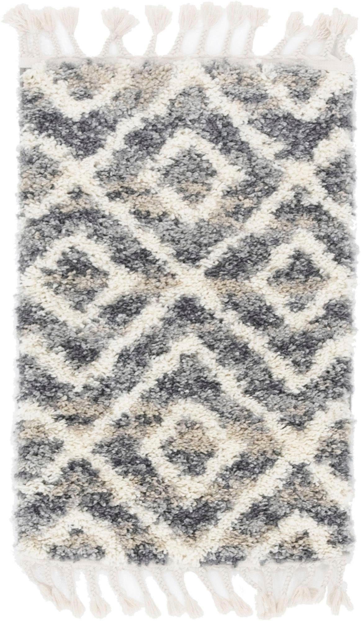 Myflair Möbel & Accessoires Hoogpolig vloerkleed Top shag voorraadopruiming geweven, geruit design, gemêleerde look, zacht & behaaglijk, met franje