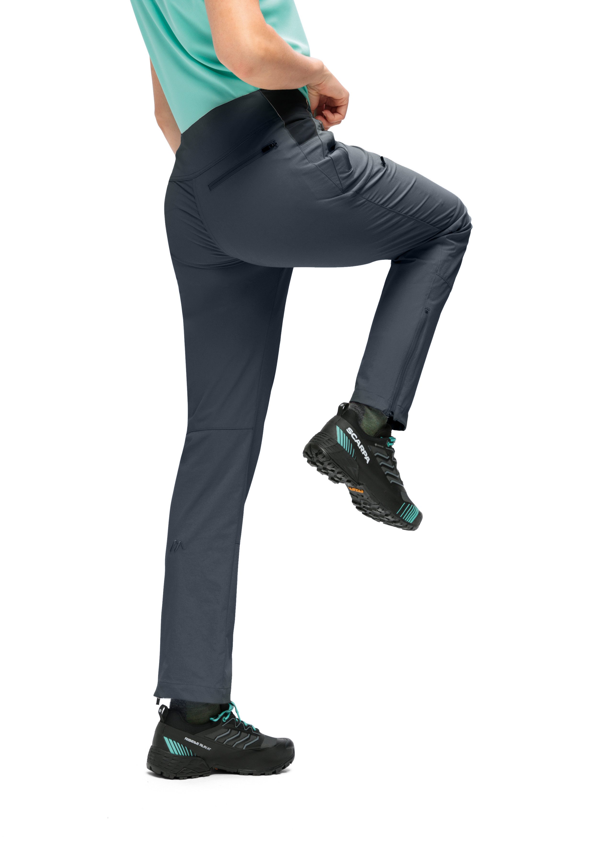 Maier Sports Outdoorbroek Inara slim Vario Dames wandelbroek, functionele broek met variabele tailleband en 4 zakken, slim fit
