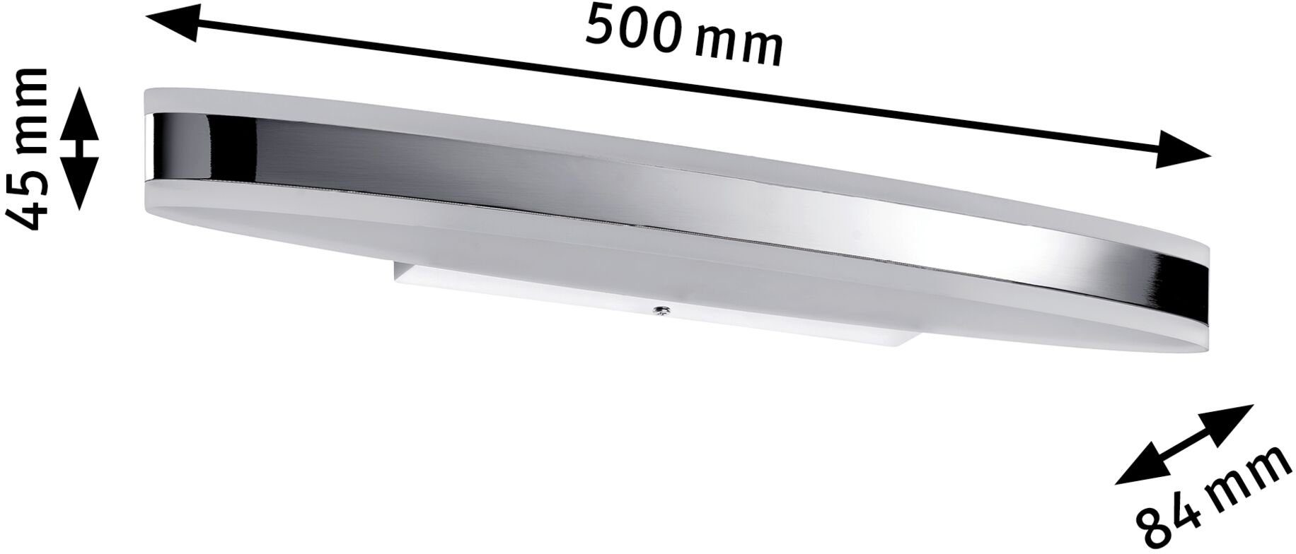 Paulmann Spiegellamp Kuma 500mm IP44 9W Chroom, Wit, Metaal, Acryl (1 stuk)