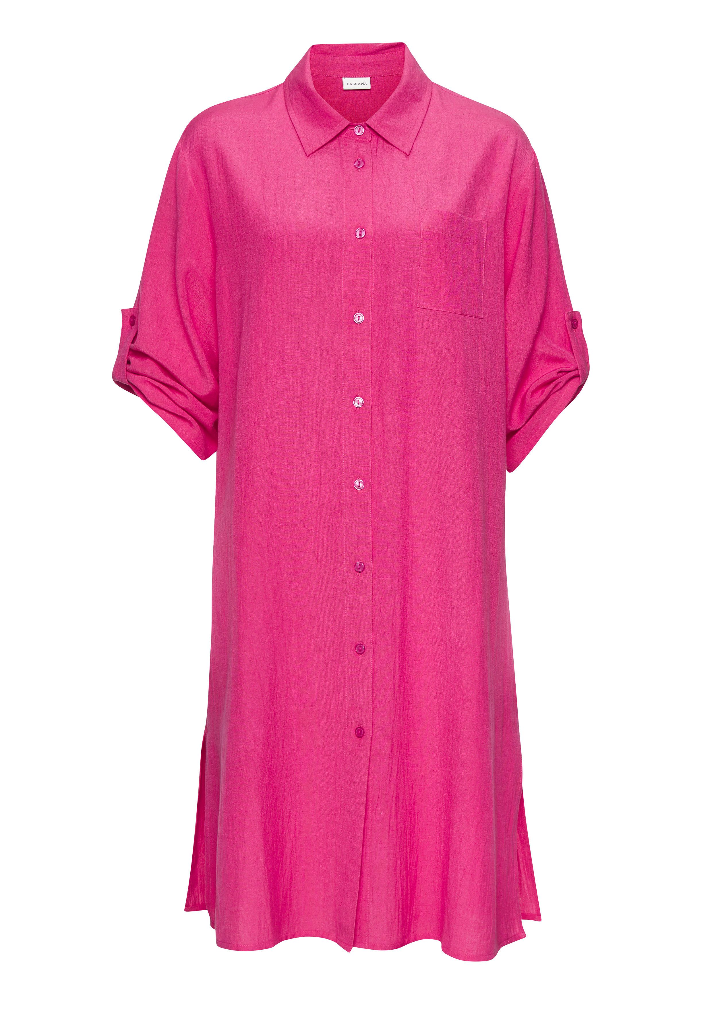 Lascana Lange blouse van lichte stof met linnenpercentage, luchtige blousejurk