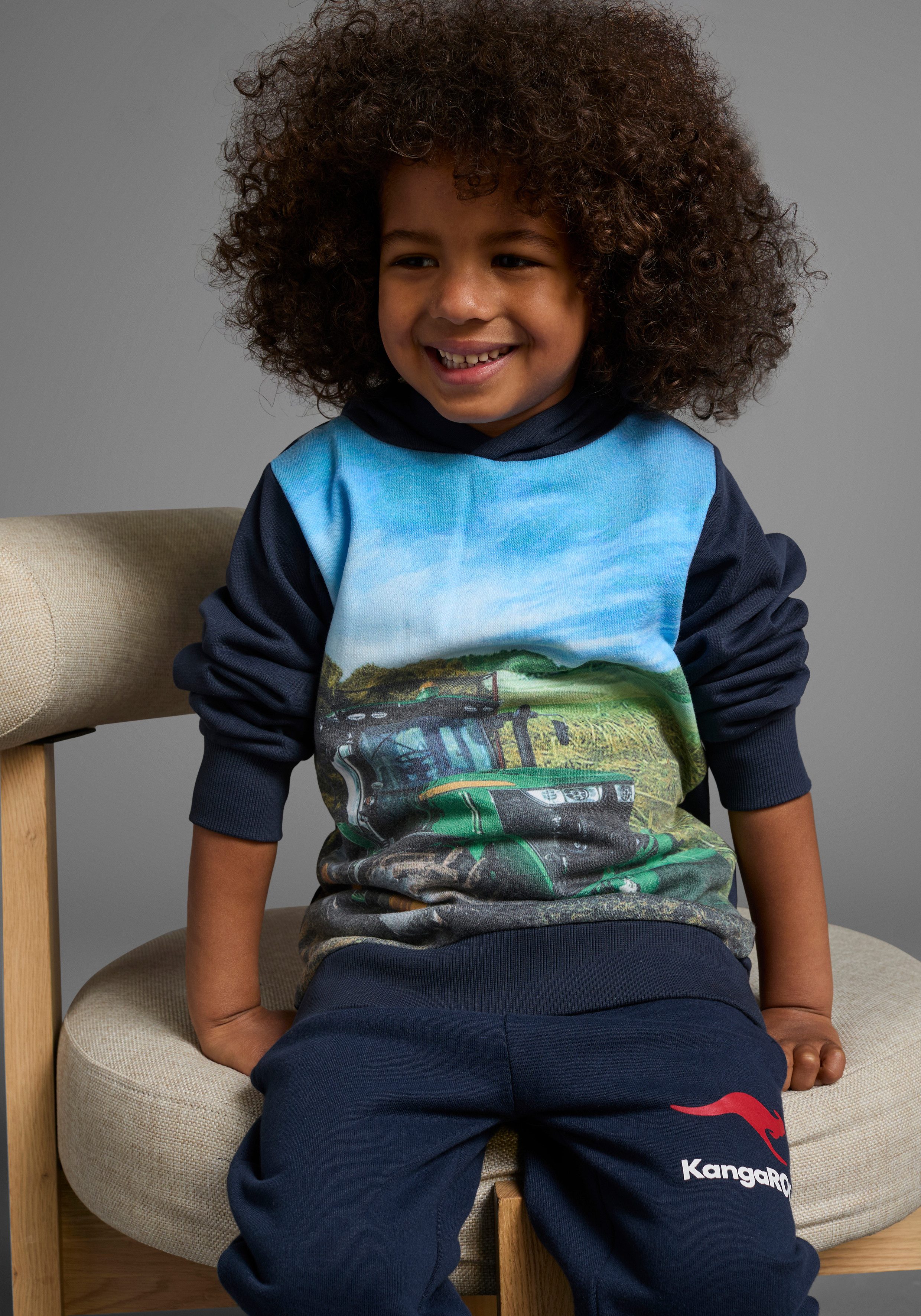 KIDSWORLD Hoodie Hot Wheels bedrukt ontwerp, van opgeruwde sweatstof, met ribboordjes