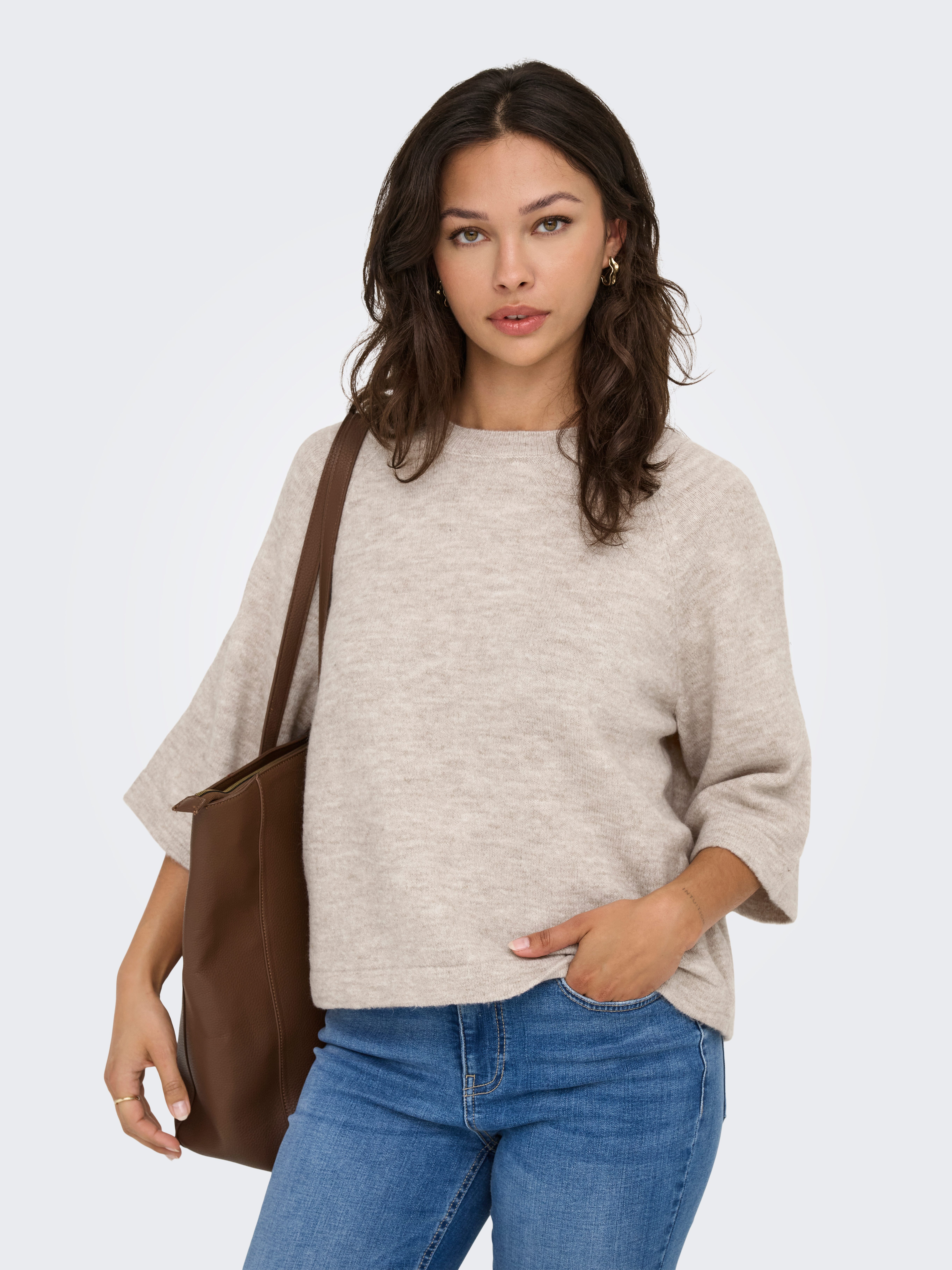 Only Gebreide trui ONLSIMONI 3/4 PULLOVER KNT NOOS