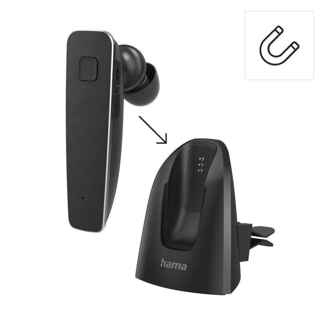 Hama Bluetooth-hoofdtelefoon Bluetooth headset MyVoice2100, mono, in ear, oorhaak, voor twee apparaten