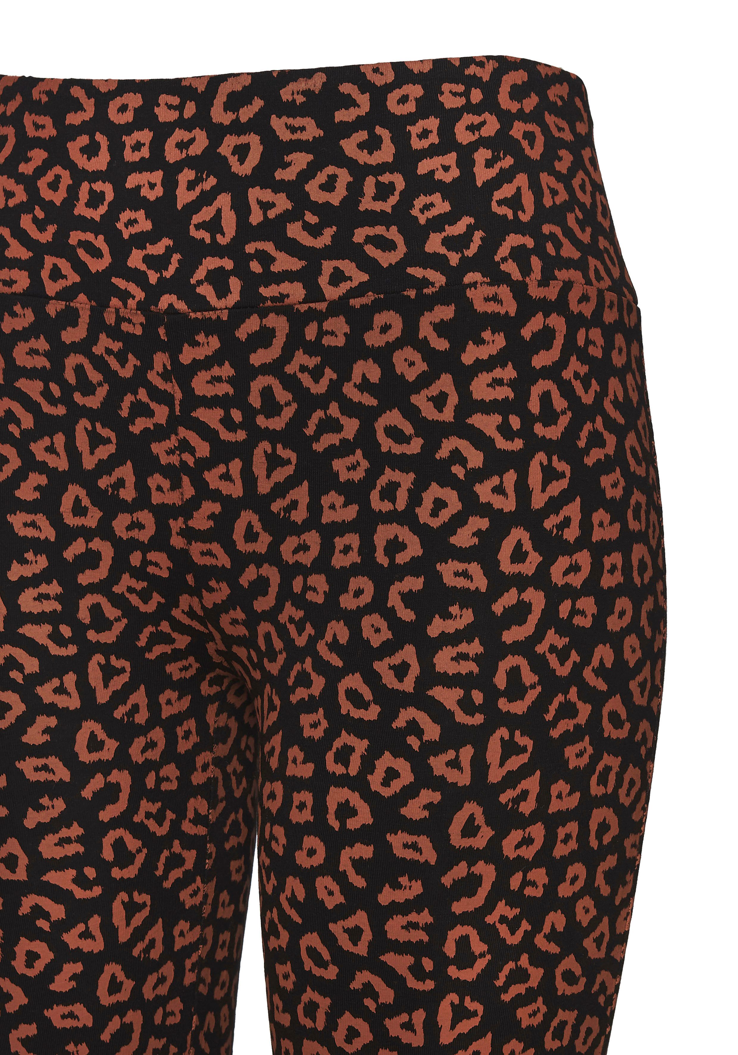 Lascana Legging Sweatleggings met brede band in leeuwprint loungewear