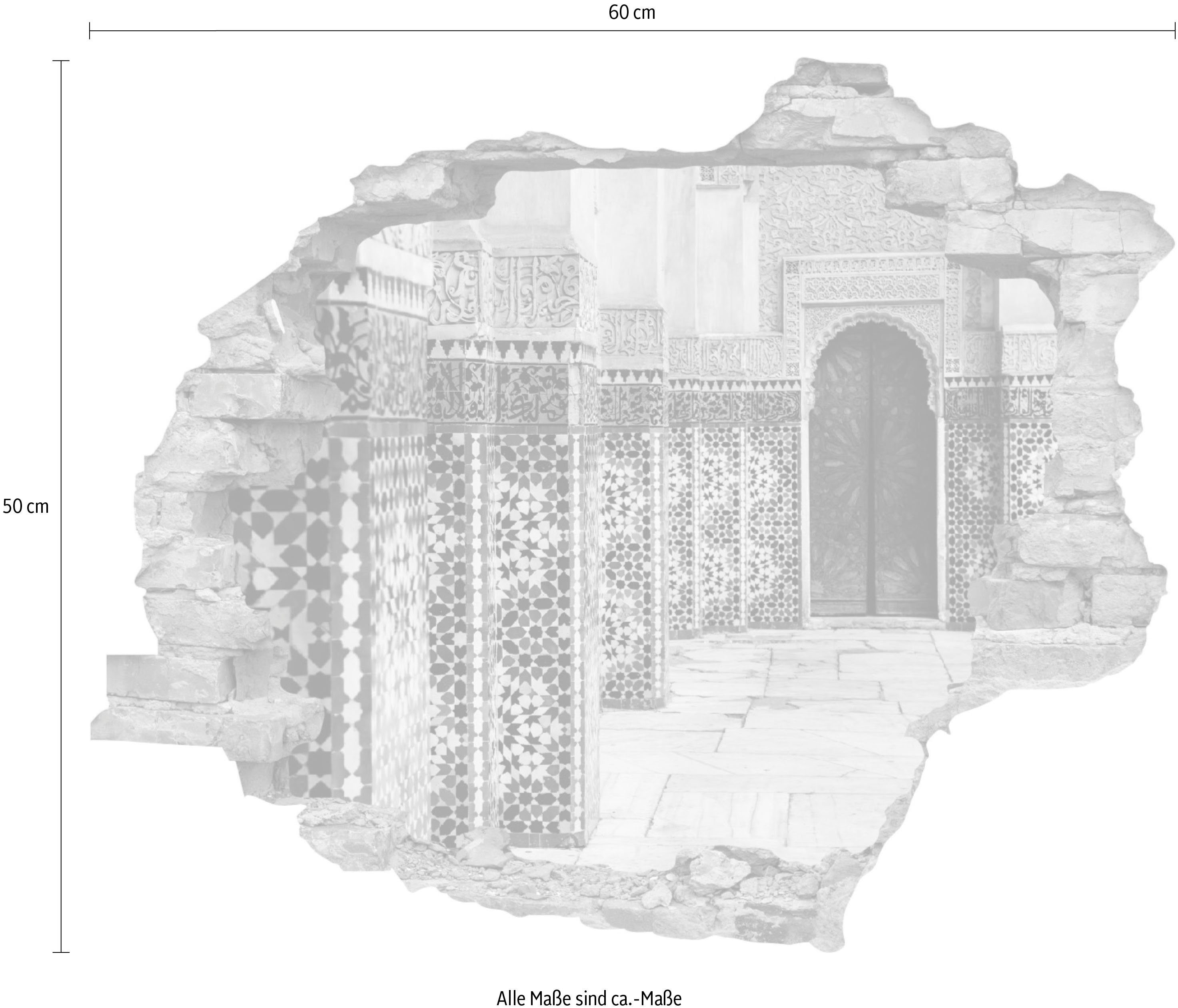 queence Wandfolie Gegarneerde zuilen Muursticker, muurdecoratie, zelfklevend, 3D, muurdurchbraak (1 stuk)