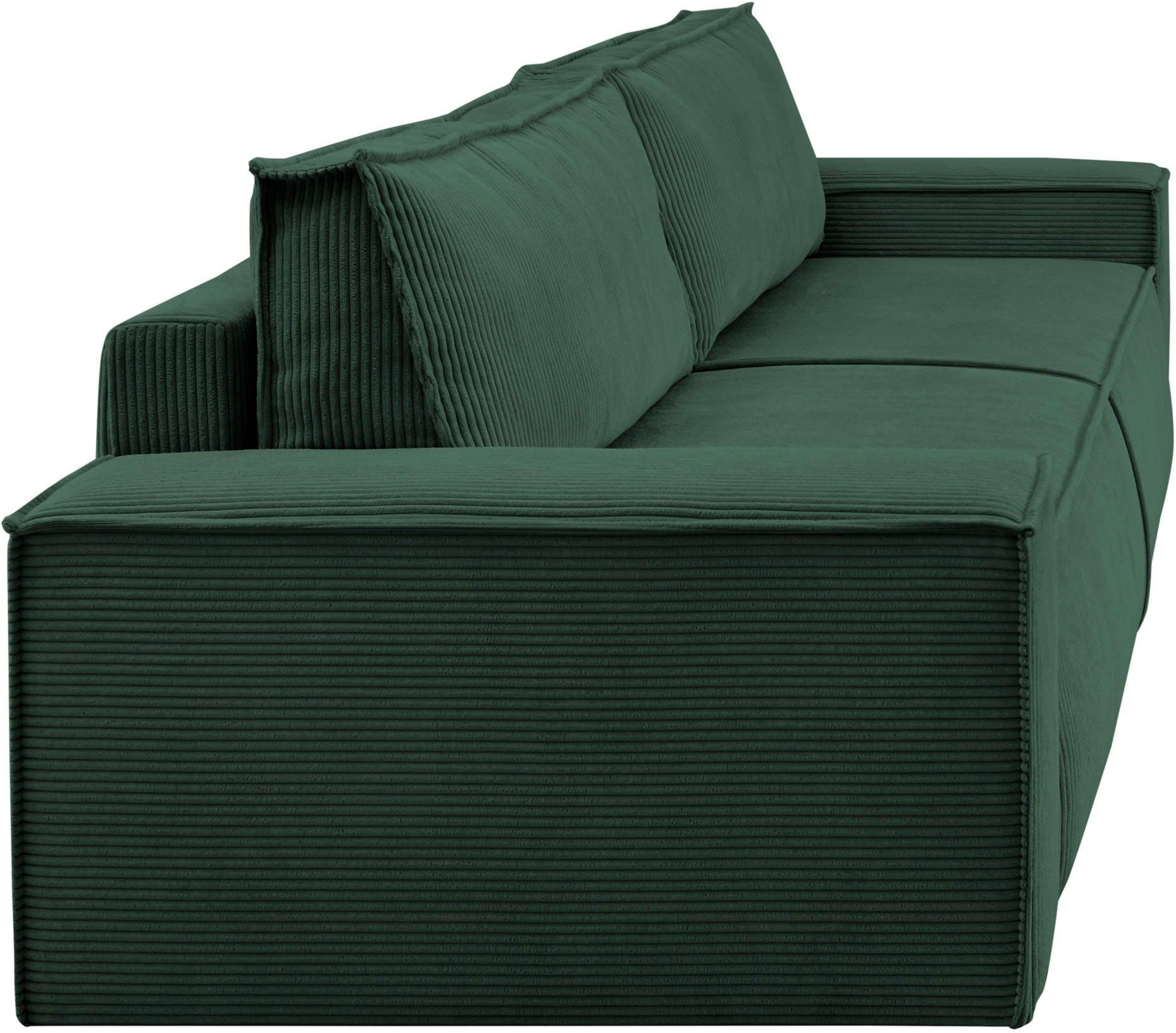 Home affaire 3-zitsbank SHERWOOD slaapbank (257 cm) ribfluweel, velours, vintage lederlook