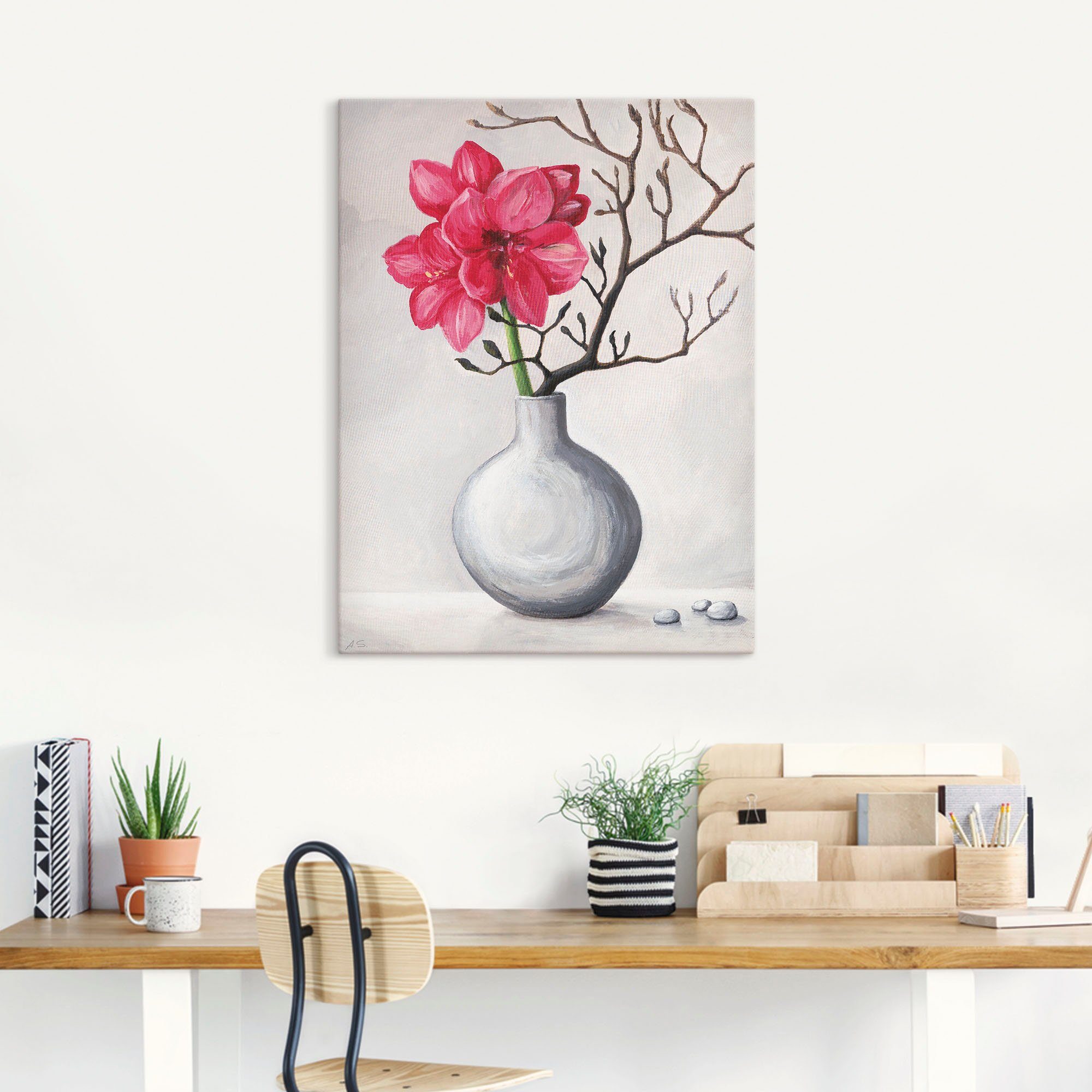 Artland Artprint Rode amaryllis als artprint van aluminium, artprint voor buiten, artprint op linnen, poster in verschillende maten. maten
