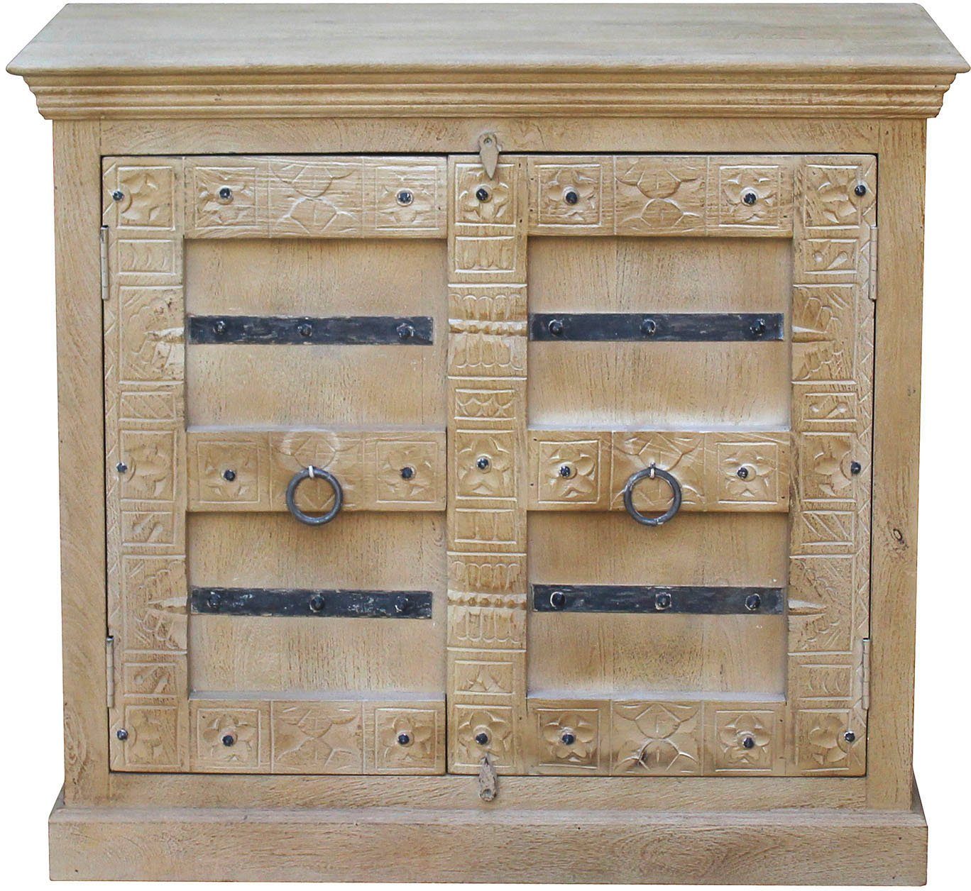 SIT Kast Daipur Sideboard met 2 deuren, breedte 100 cm, dressoirs maat 100 cm x 90 cm x 45 cm beige