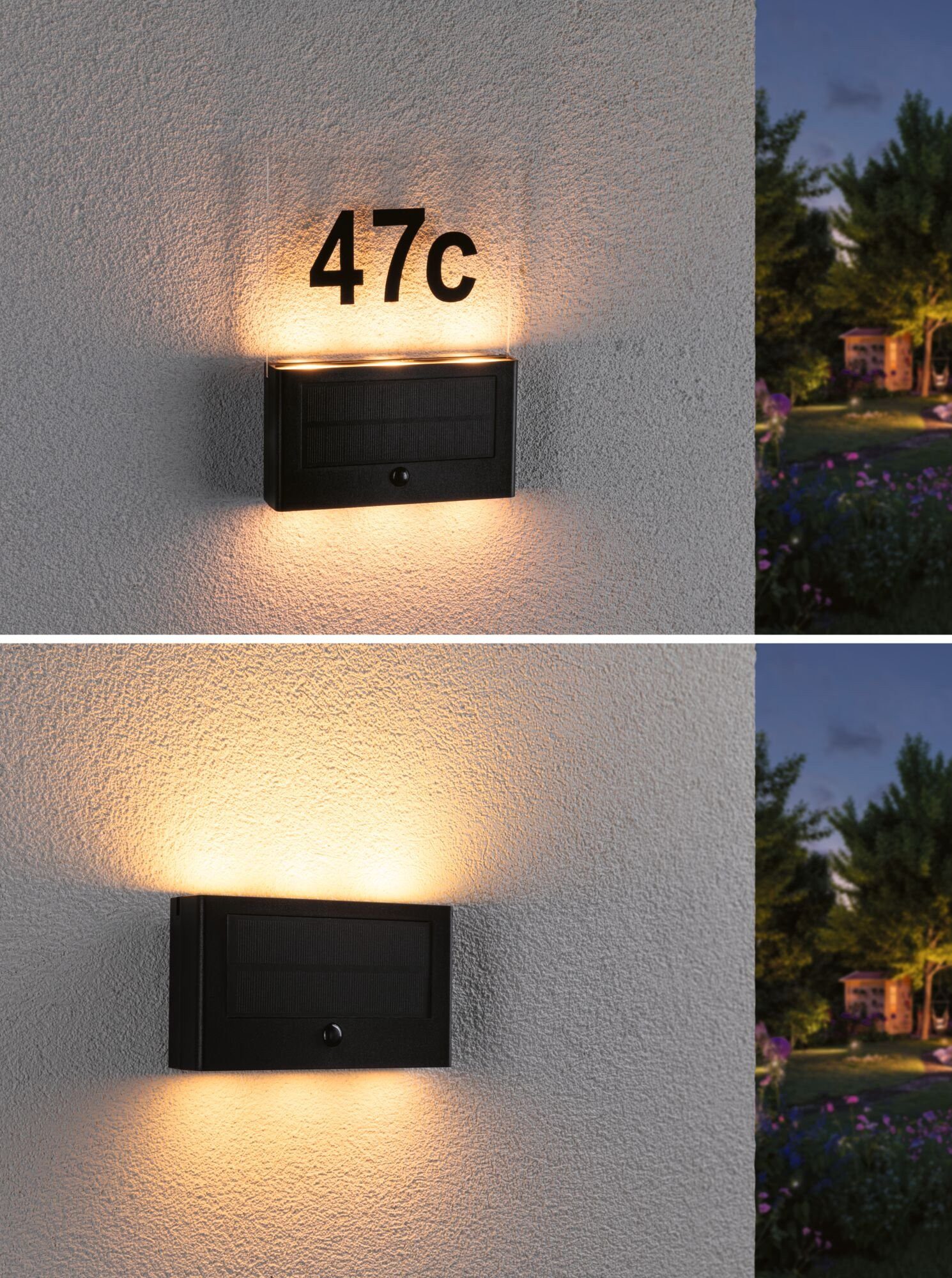 Paulmann Led-wandlamp voor buiten Solar Huisnummerlamp Neda IP44 2200K 18lm Antraciet (1 stuk)