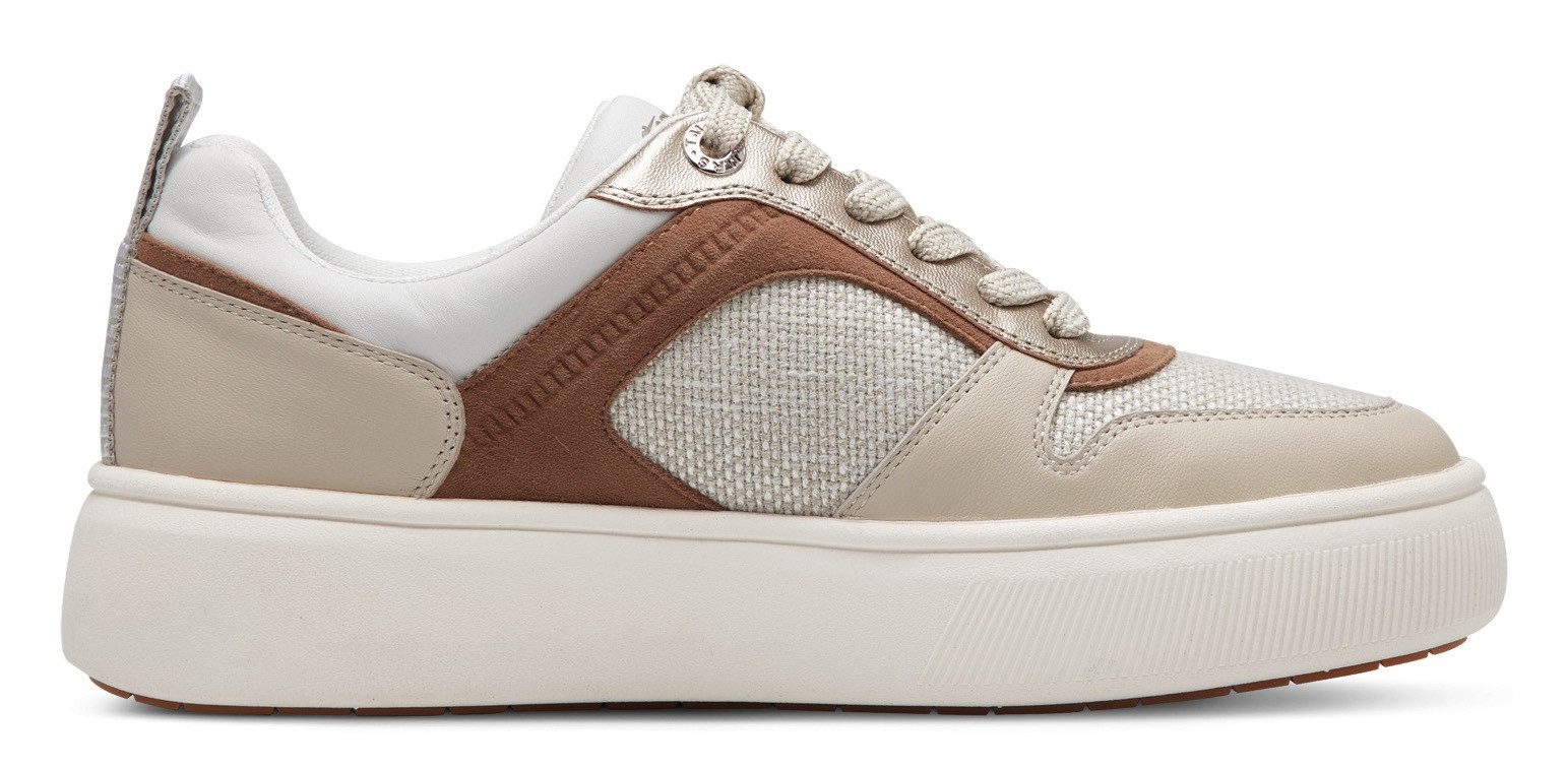 Tamaris Plateausneakers vrijetijdsschoen, lage schoen, veterschoen met contrastafwerkingen