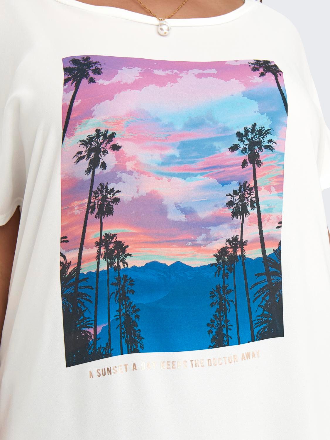 ONLY CARMAKOMA Shirt met korte mouwen CARKETTY LIFE SS MIX TEE JRS