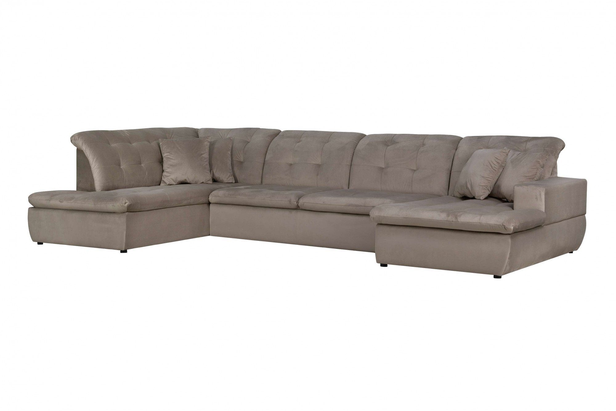 INOSIGN Zithoek BRISBANE nieuw U-model met verfijnd gestikt patroon, matte look, incl. sierkussens