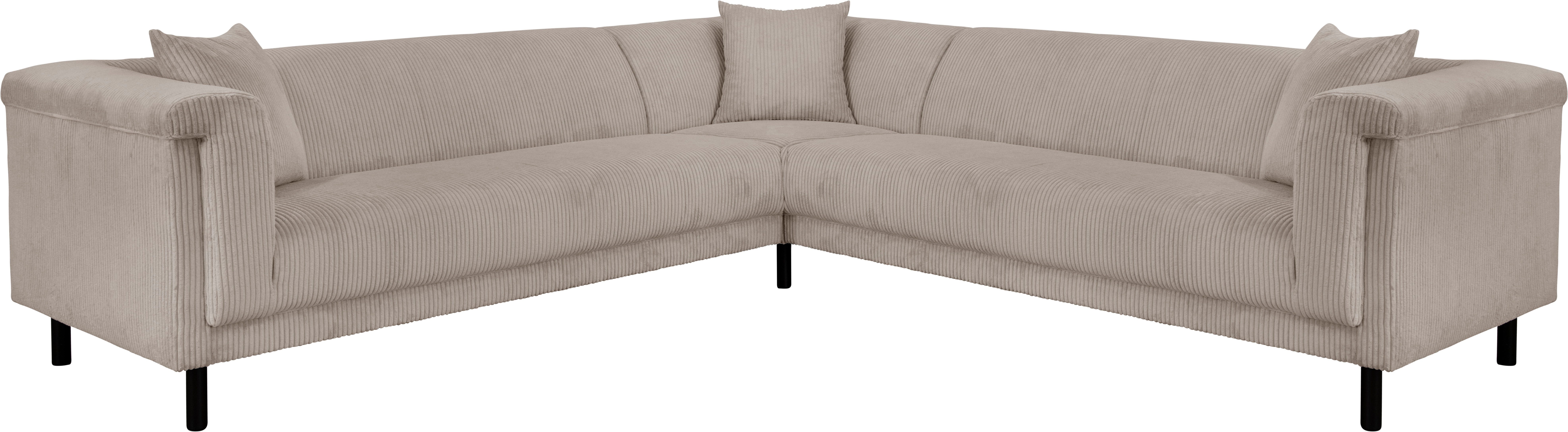 INOSIGN Hoekbank AGNIA L-vorm BxDxH: 244x244x71 cm incl. sierkussen, gelijkbenig, ook in cord