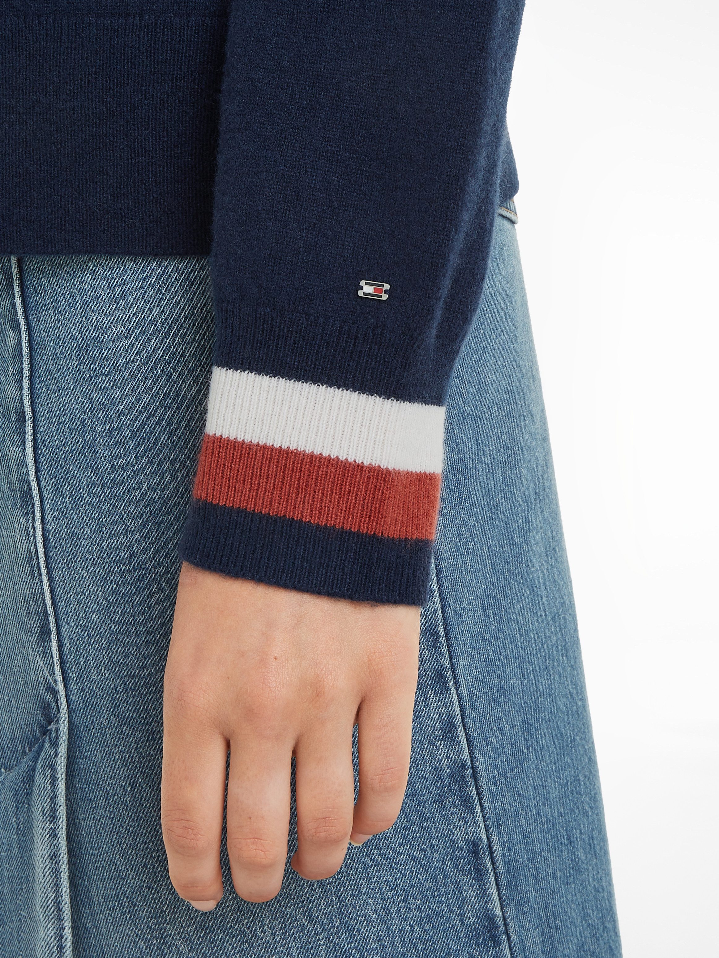Tommy Hilfiger Vest GLOBAL STP WOOL CASH CARDIGAN met tommy hilfiger global stripe (Global Serie TH VROUWEN)