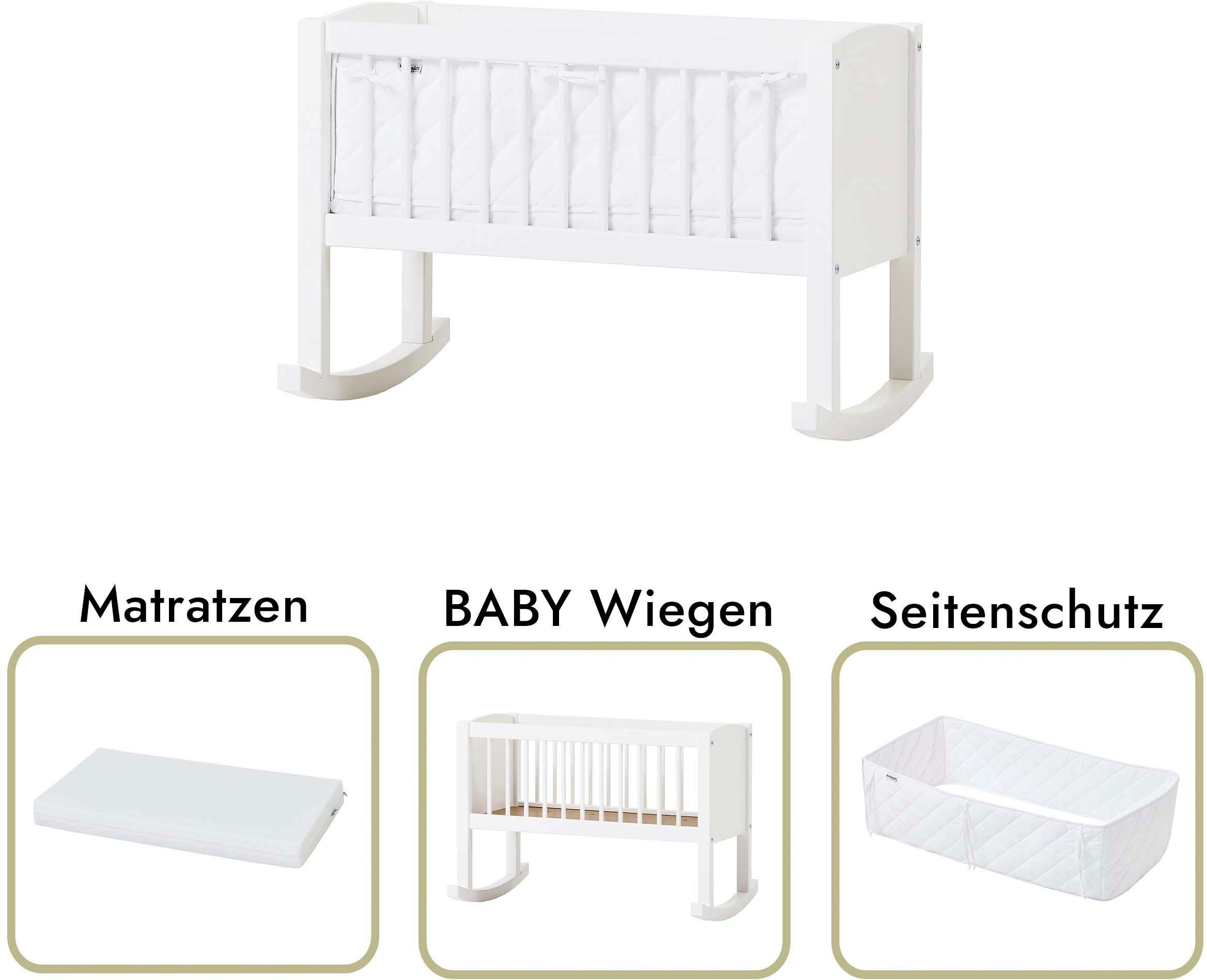 Hoppekids Wieg om te bouwen tot zitbank, naar keuze met matras & accessoires