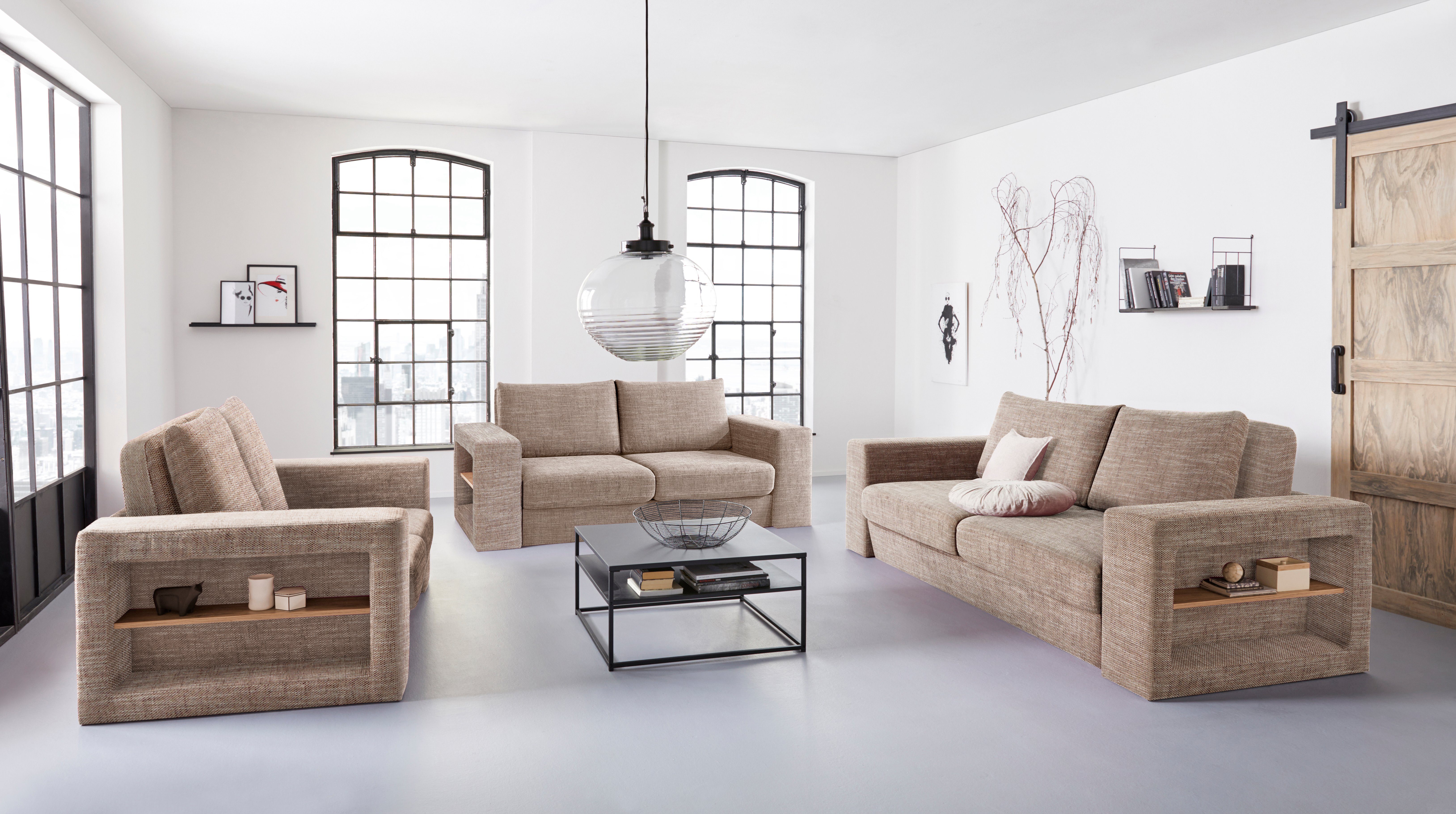 LOOKS BY WOLFGANG JOOP 2-zitsbank Looksvb Aan te passen bank: de bank wordt een bank met 2 hockers, met kastfunctie