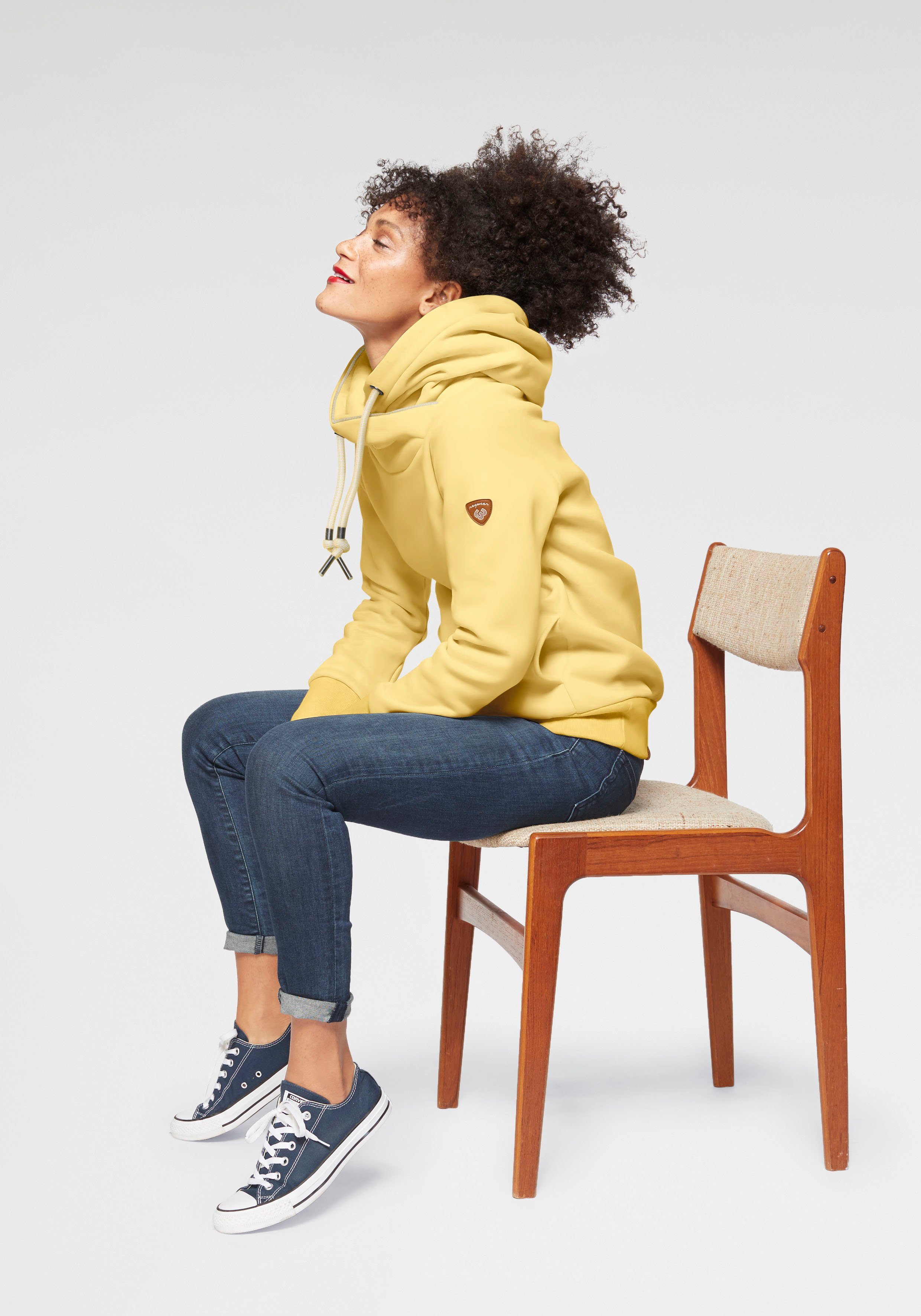 Ragwear Hoodie GRIPYBUTTON Sweater met rustieke koordaccenten