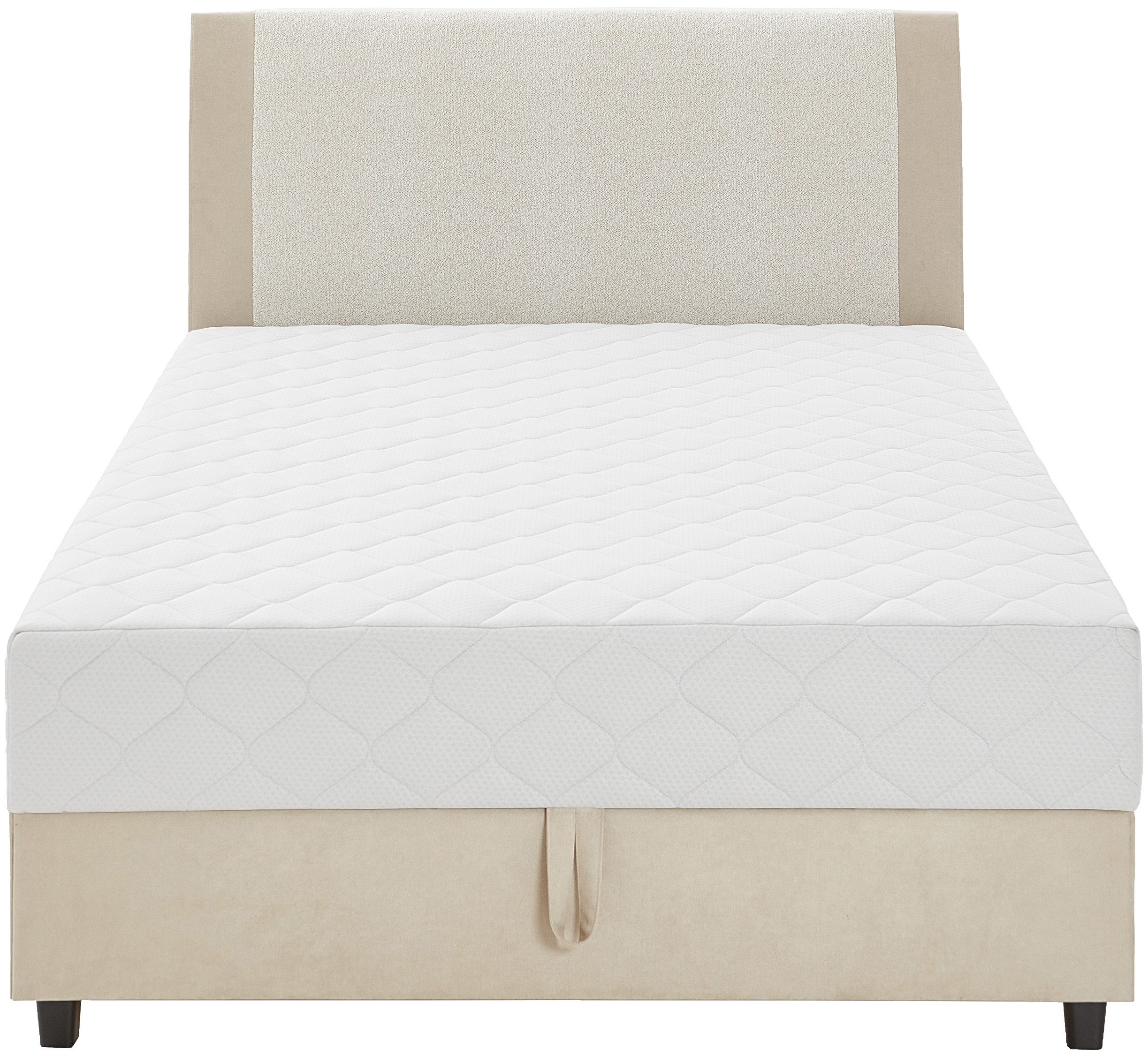 ATLANTIC home collection Boxspring Borgholm met pocketveringsmatras, bedkist en garnering in het hoofdbord