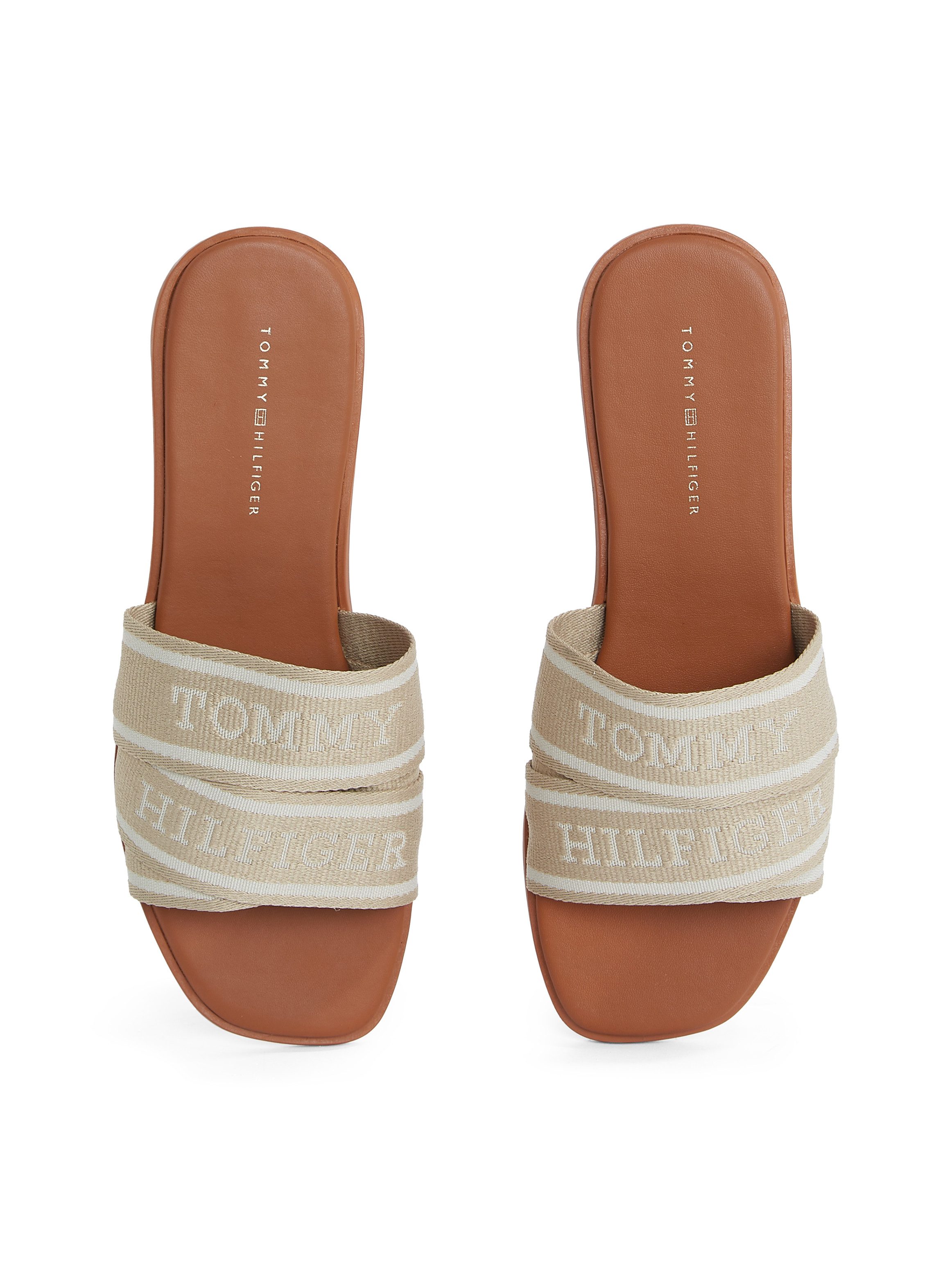Tommy Hilfiger Slippers TOMMY HILFIGER WEBBING MULE , blockhak, zomerschoen, comfort schoen, flats met logo-opdruk