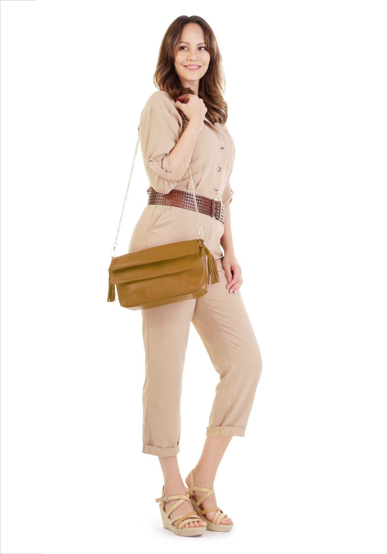 Samantha Look Schoudertas echt leer, made in italy