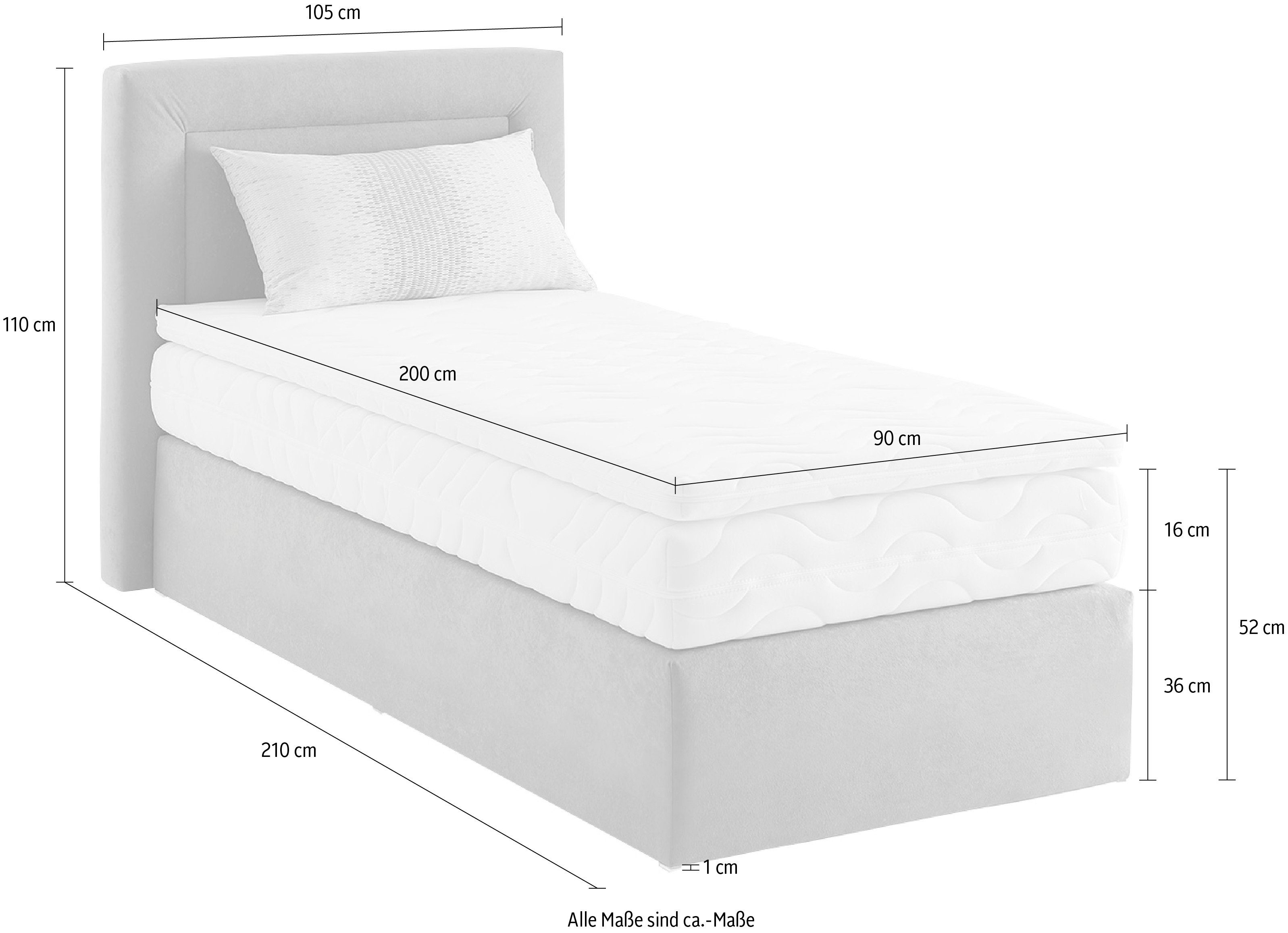 Westfalia Polsterbetten Boxspring naar keuze met bedkist en topmatras
