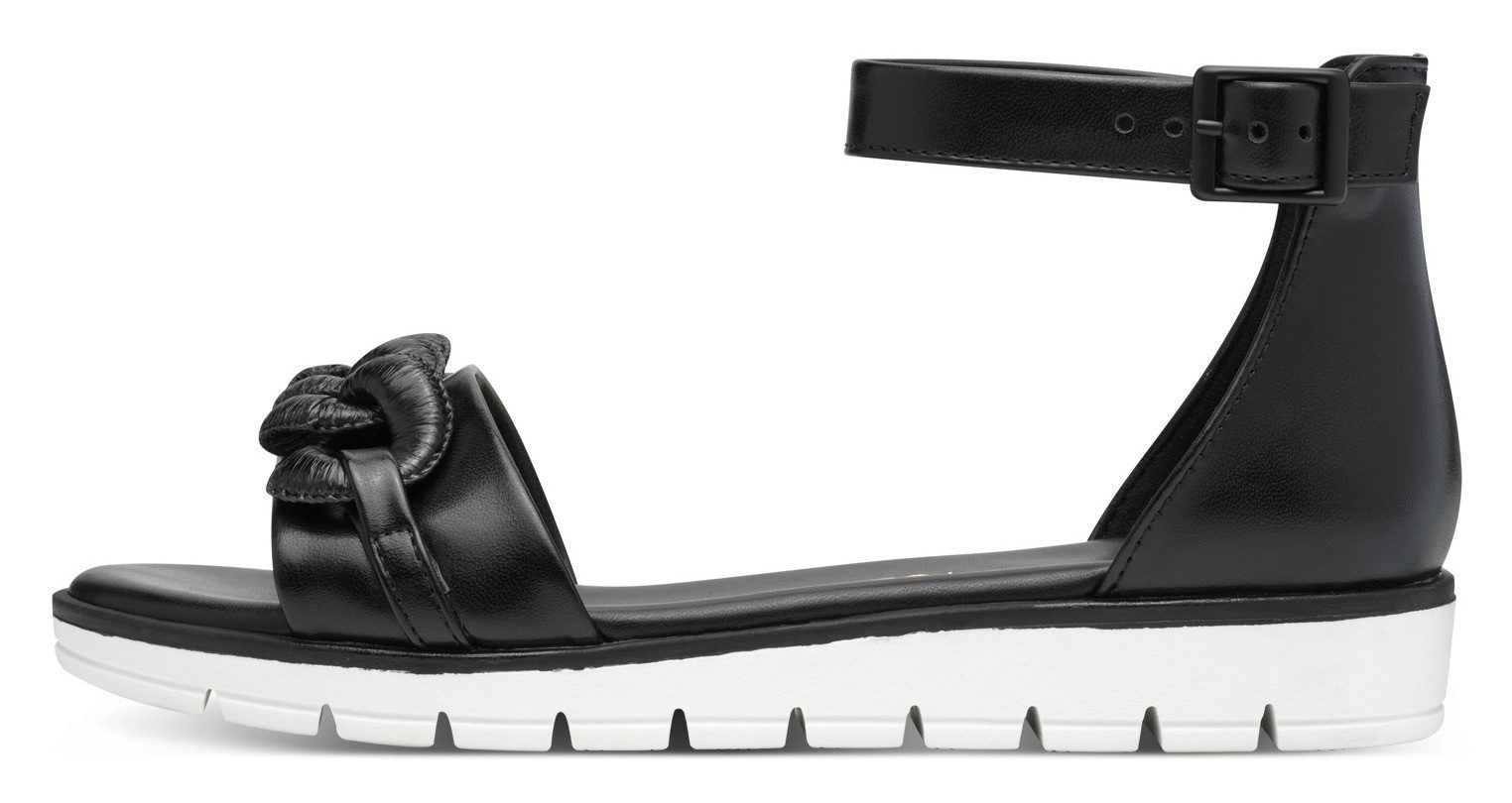Marco Tozzi Sandalen , sleehak, zomerschoen, sandaal, met sierketting in ton-sur-ton